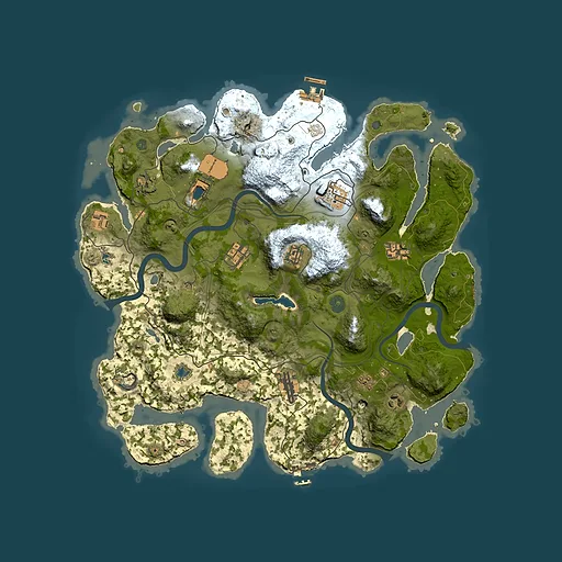Rust map seed 1337, 4000x4000m top-down preview