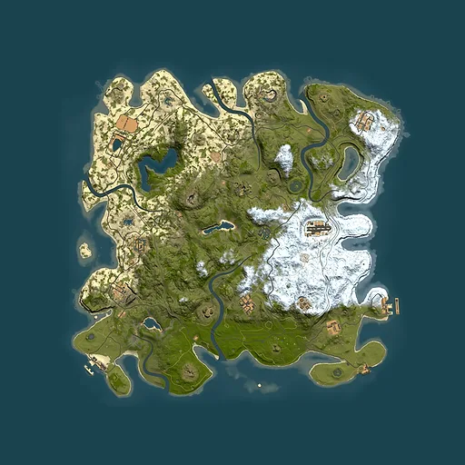 Rust map seed 740967000, 4500x4500m top-down preview