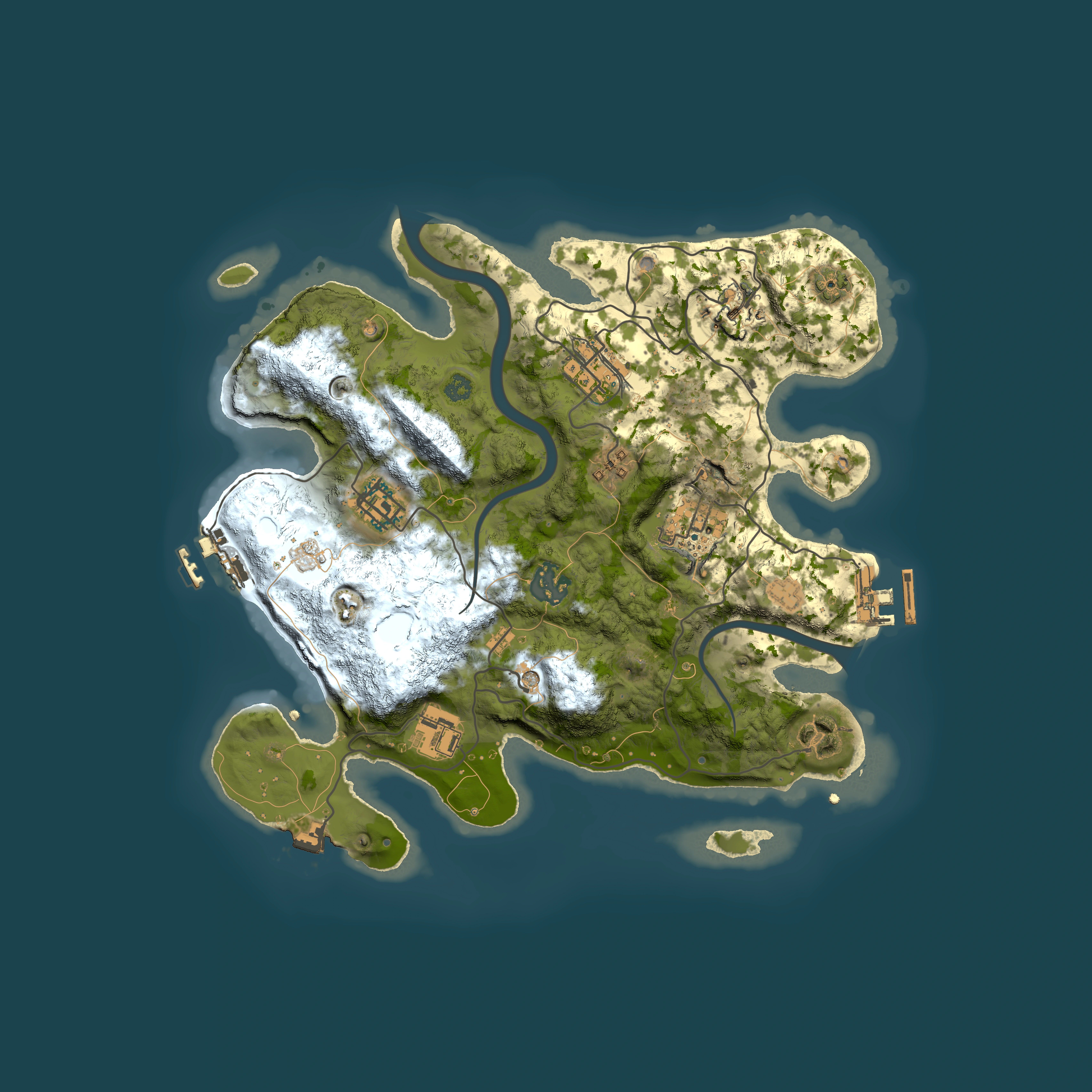 Full top-down render of Rust map seed 1450196010, 3000x3000m
