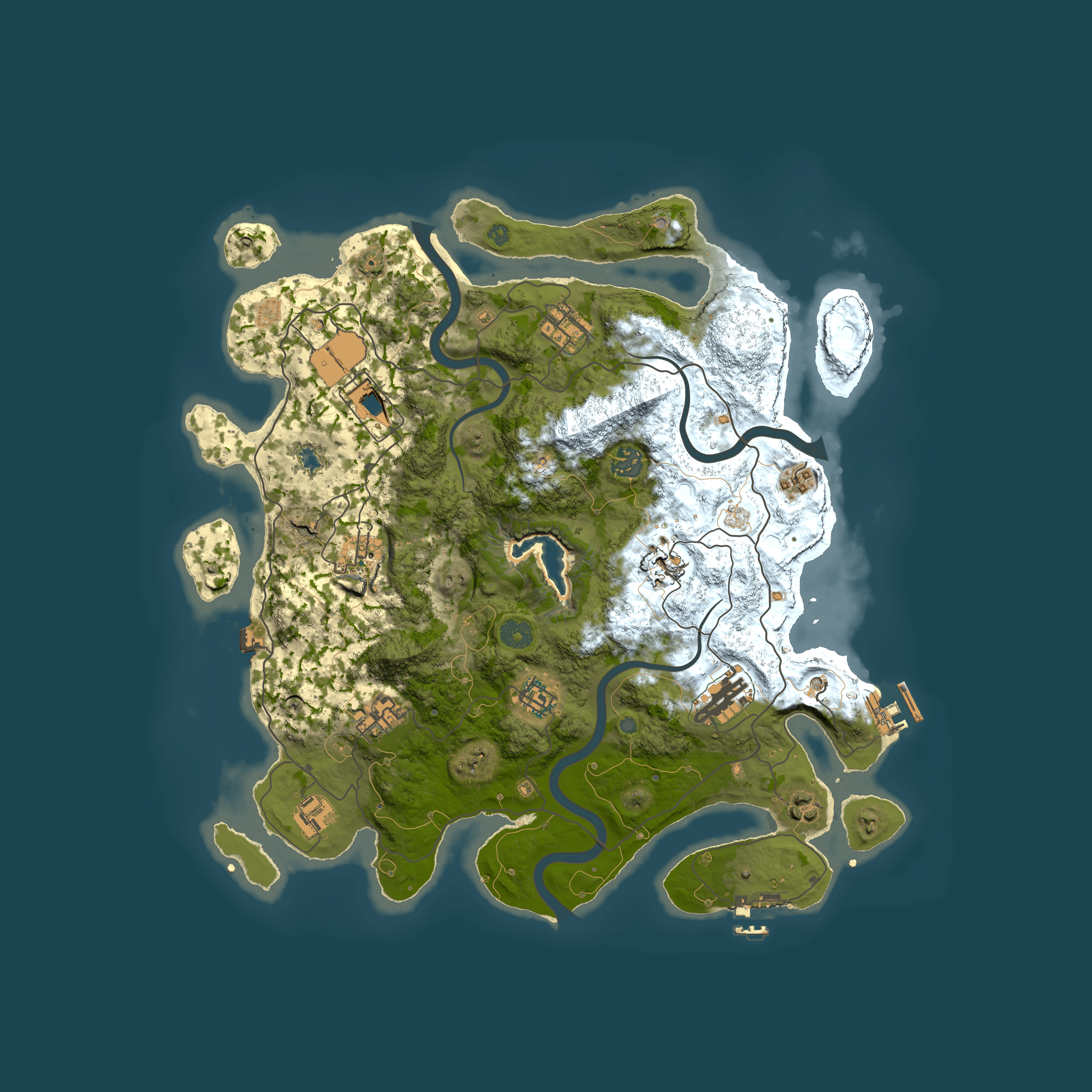 Full top-down render of Rust map seed 17559497, 4000x4000m