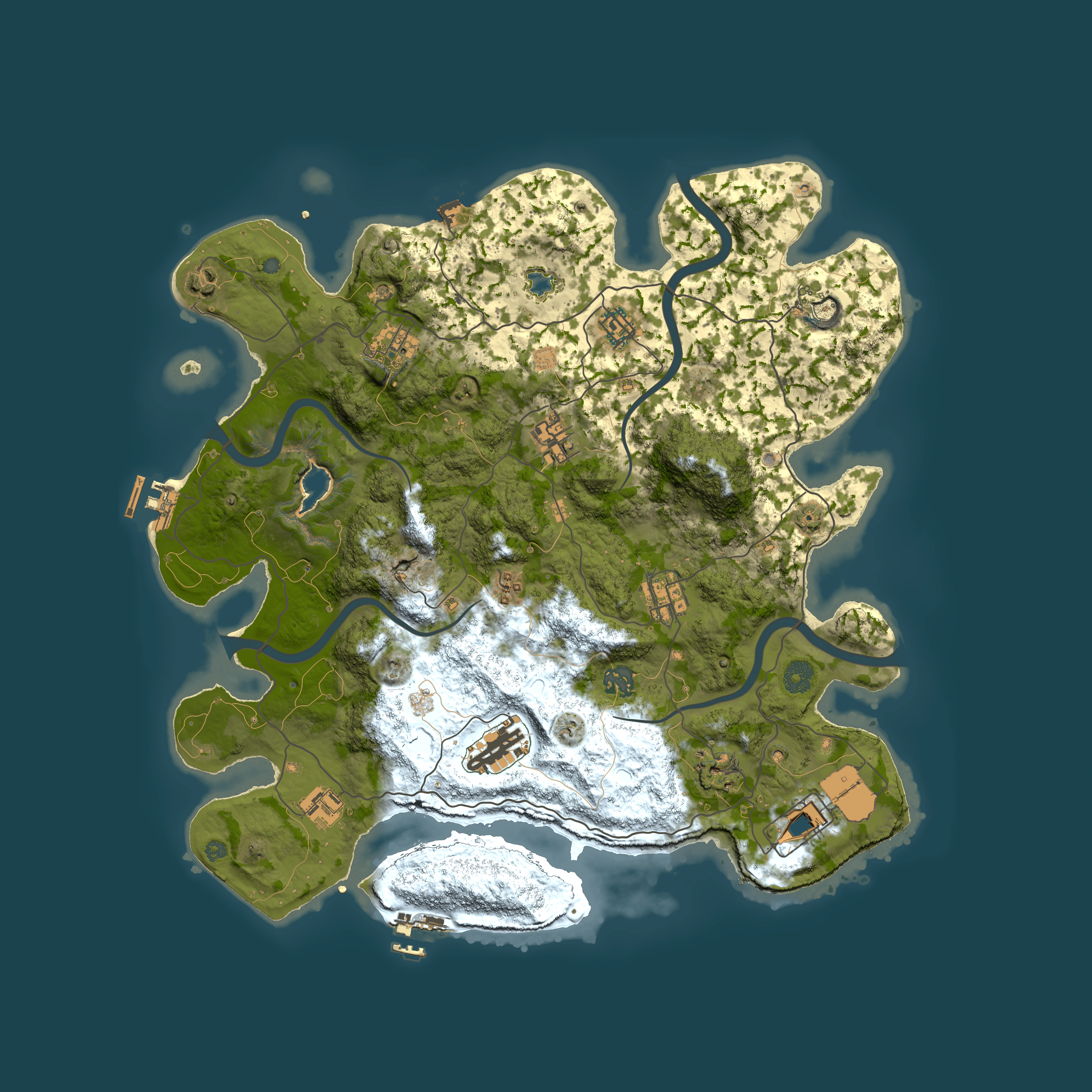Full top-down render of Rust map seed 543383103, 4000x4000m