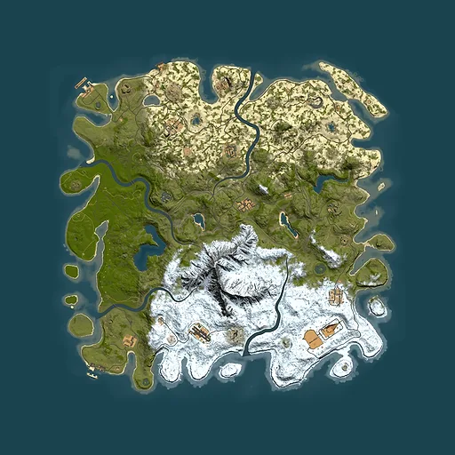 Rust map seed 2030498596, 5000x5000m top-down preview