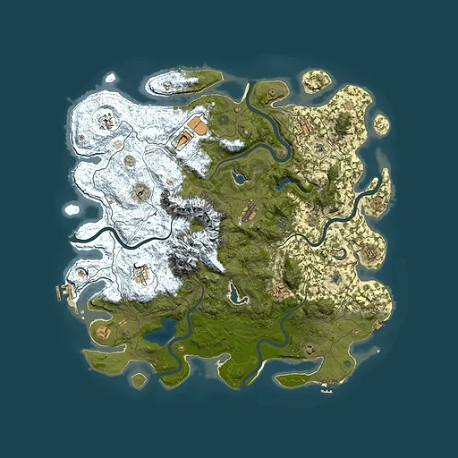 Rust map seed 1425787258, 5000x5000m top-down preview