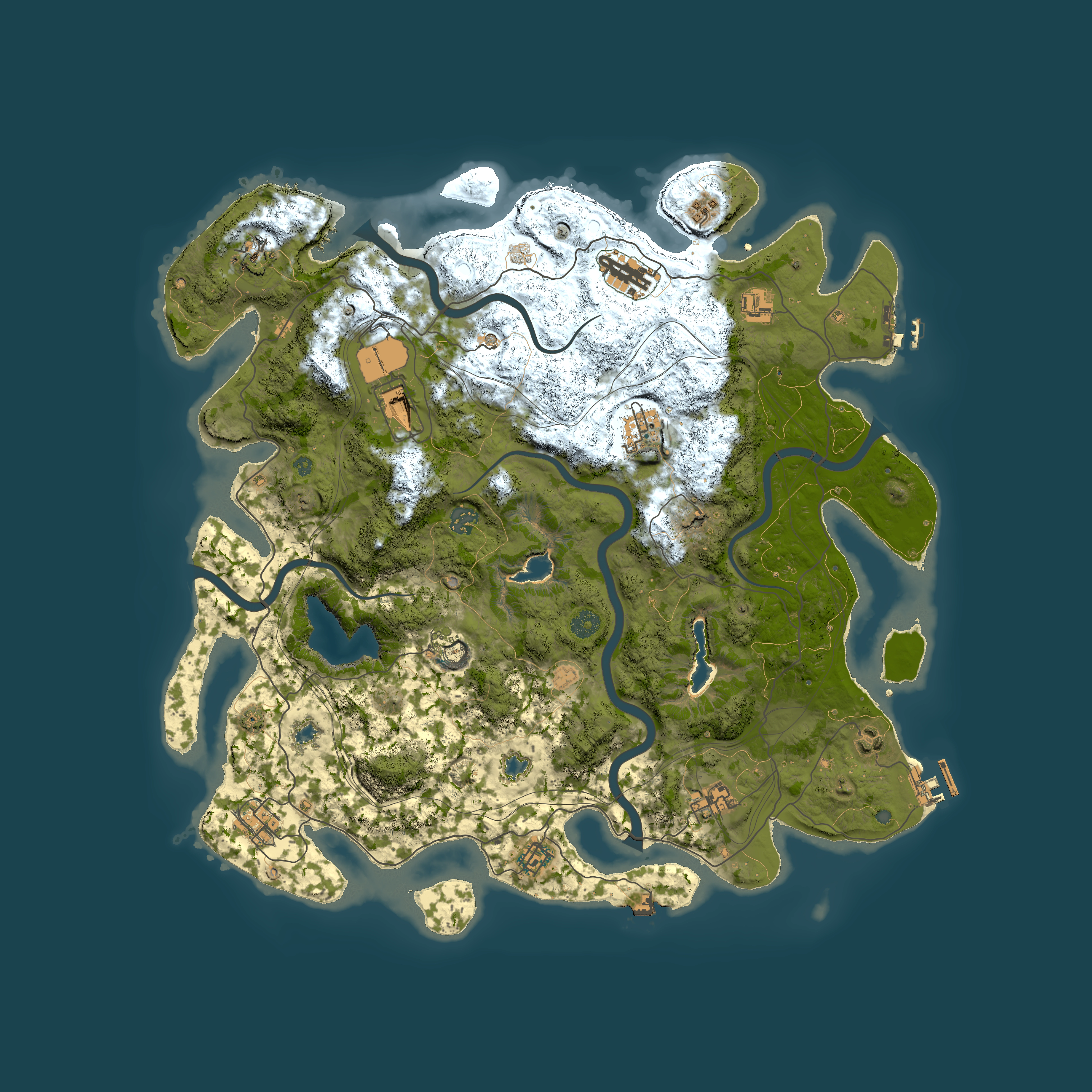 Full top-down render of Rust map seed 1987017621, 4500x4500m