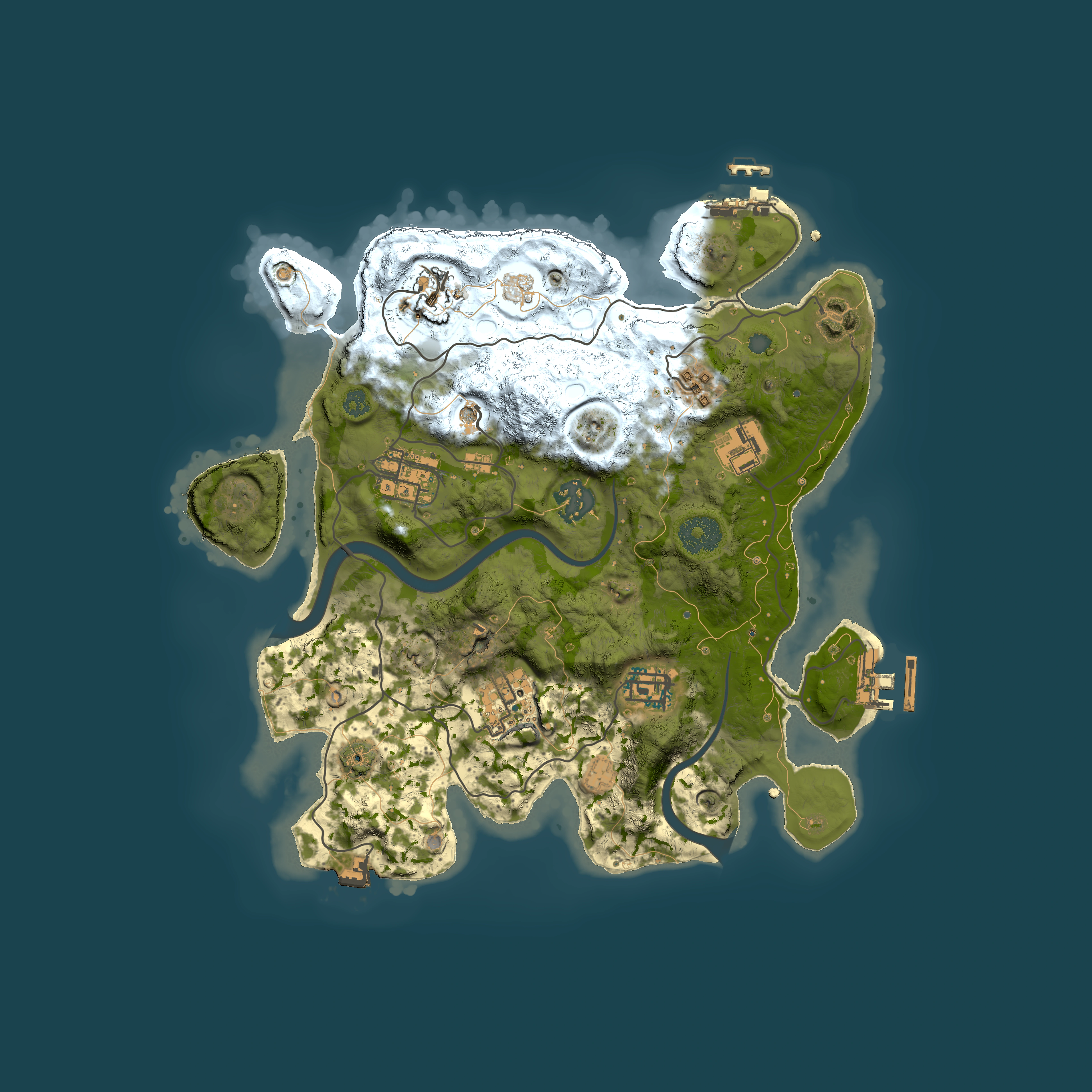 Full top-down render of Rust map seed 1614725226, 3000x3000m