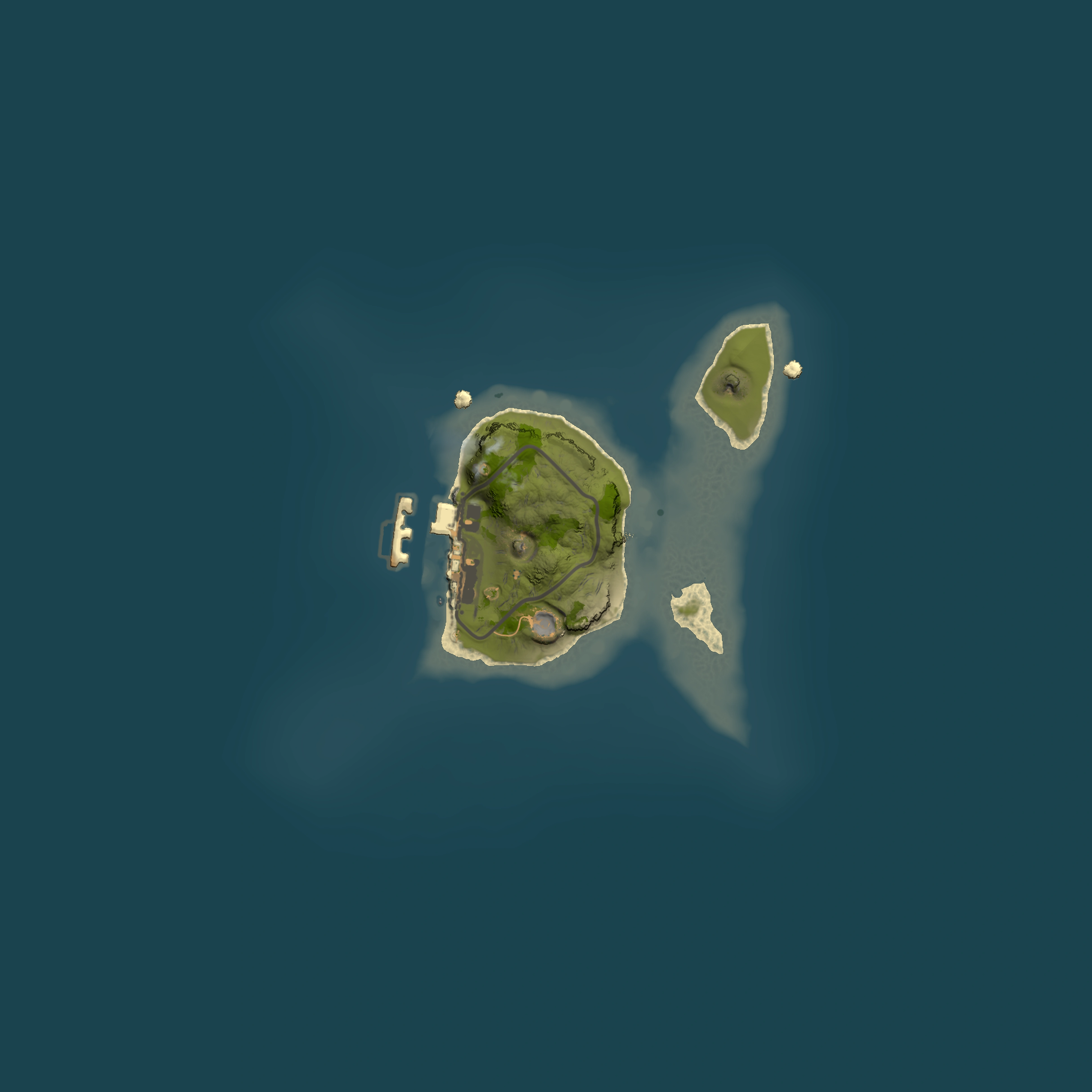 Full top-down render of Rust map seed 1558610317, 1500x1500m