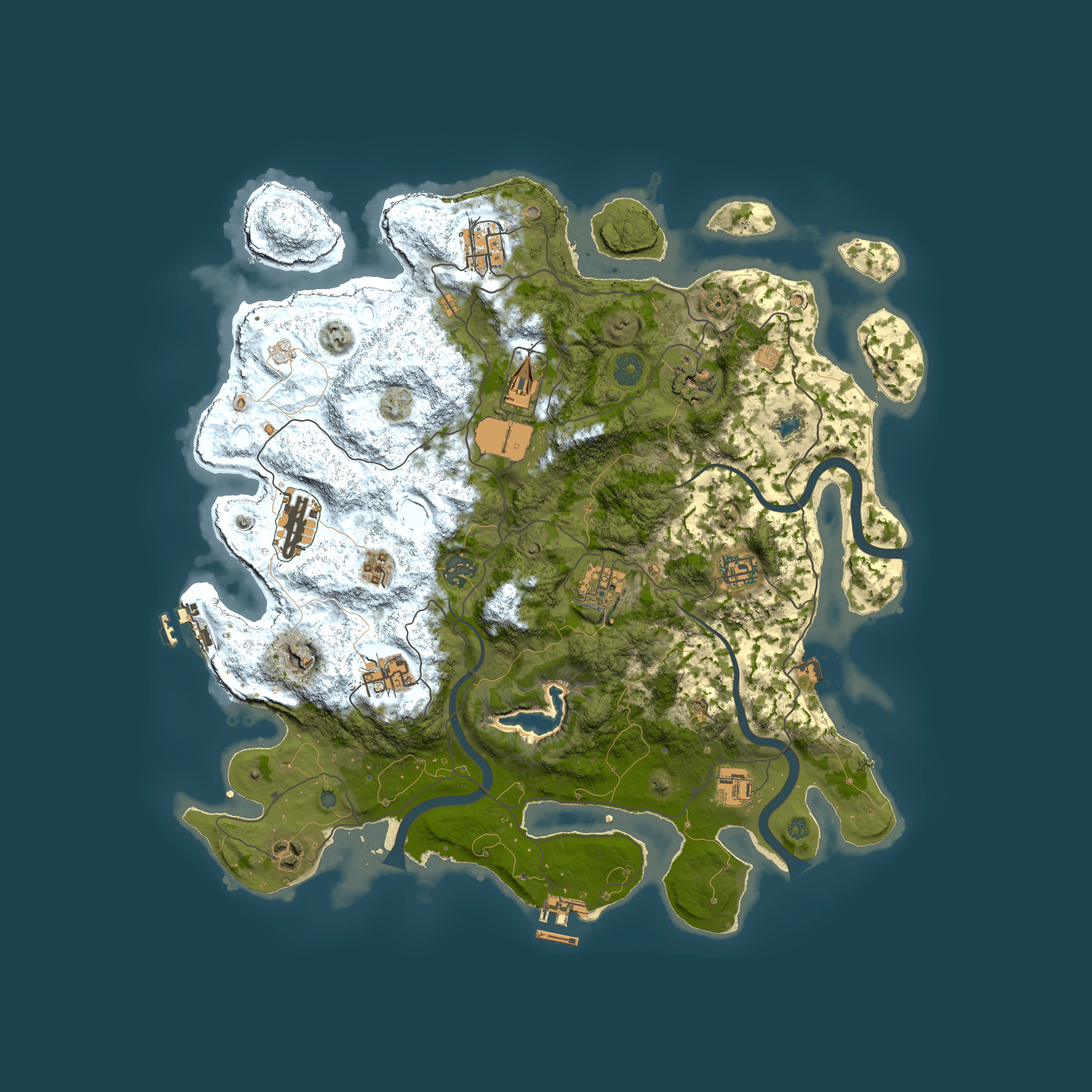 Full top-down render of Rust map seed 1635257518, 4000x4000m