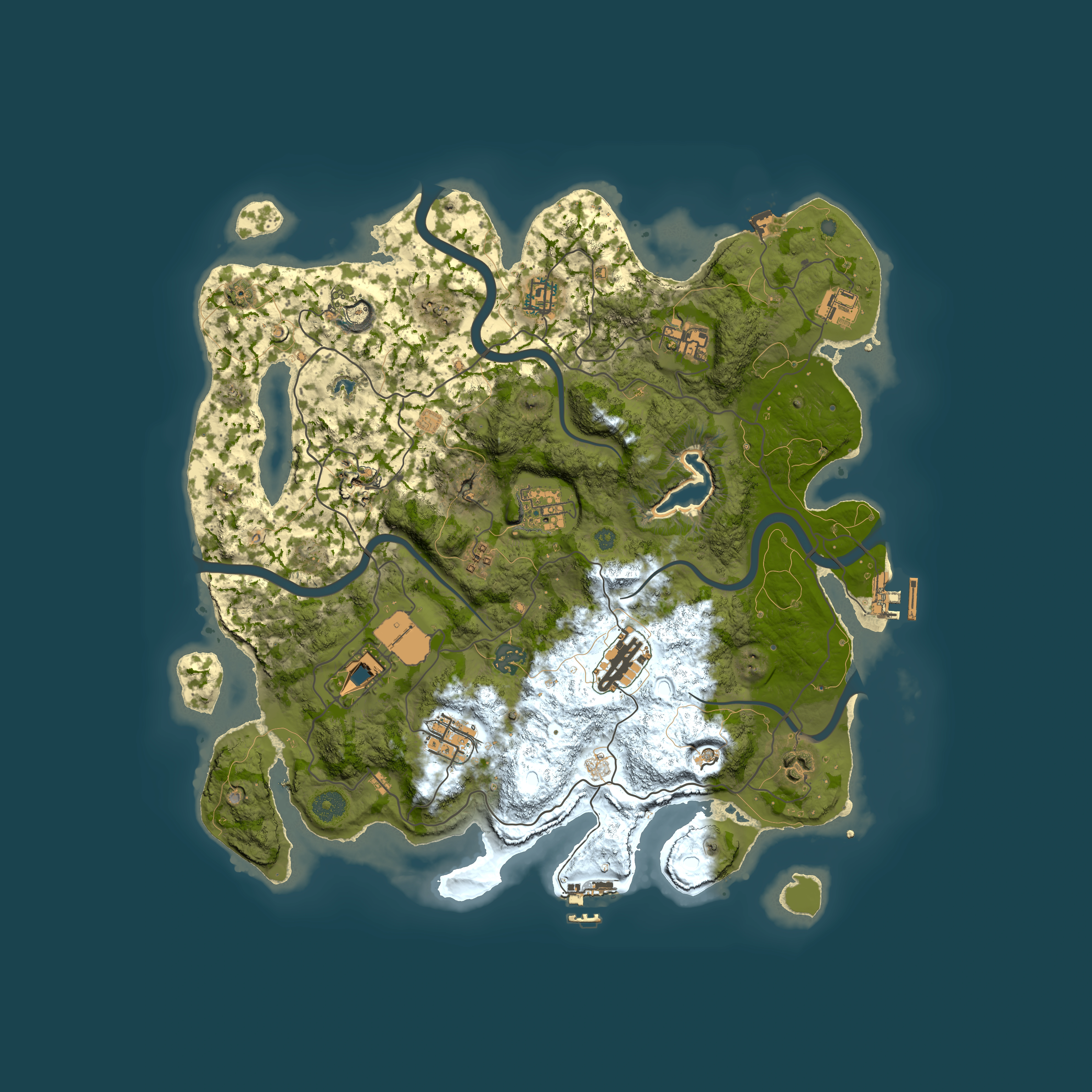 Full top-down render of Rust map seed 296036188, 4000x4000m