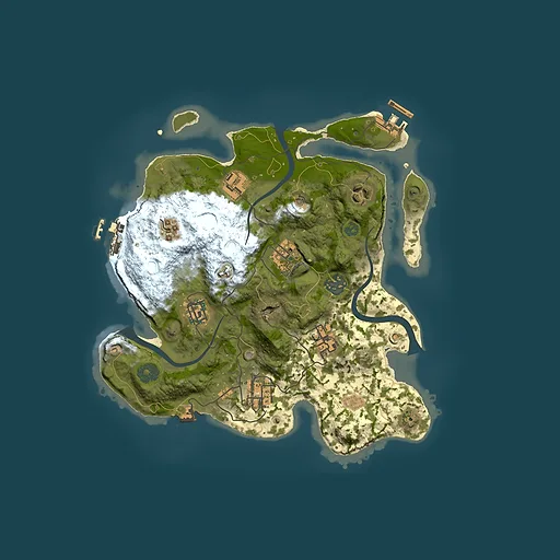 Rust map seed 87410926, 3000x3000m top-down preview