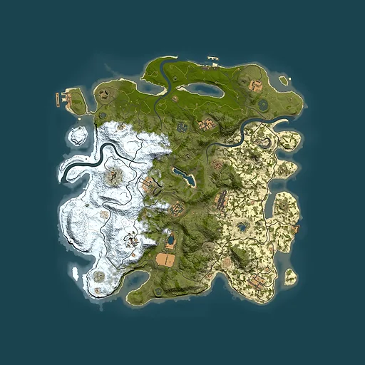 Rust map seed 1175264746, 4000x4000m top-down preview