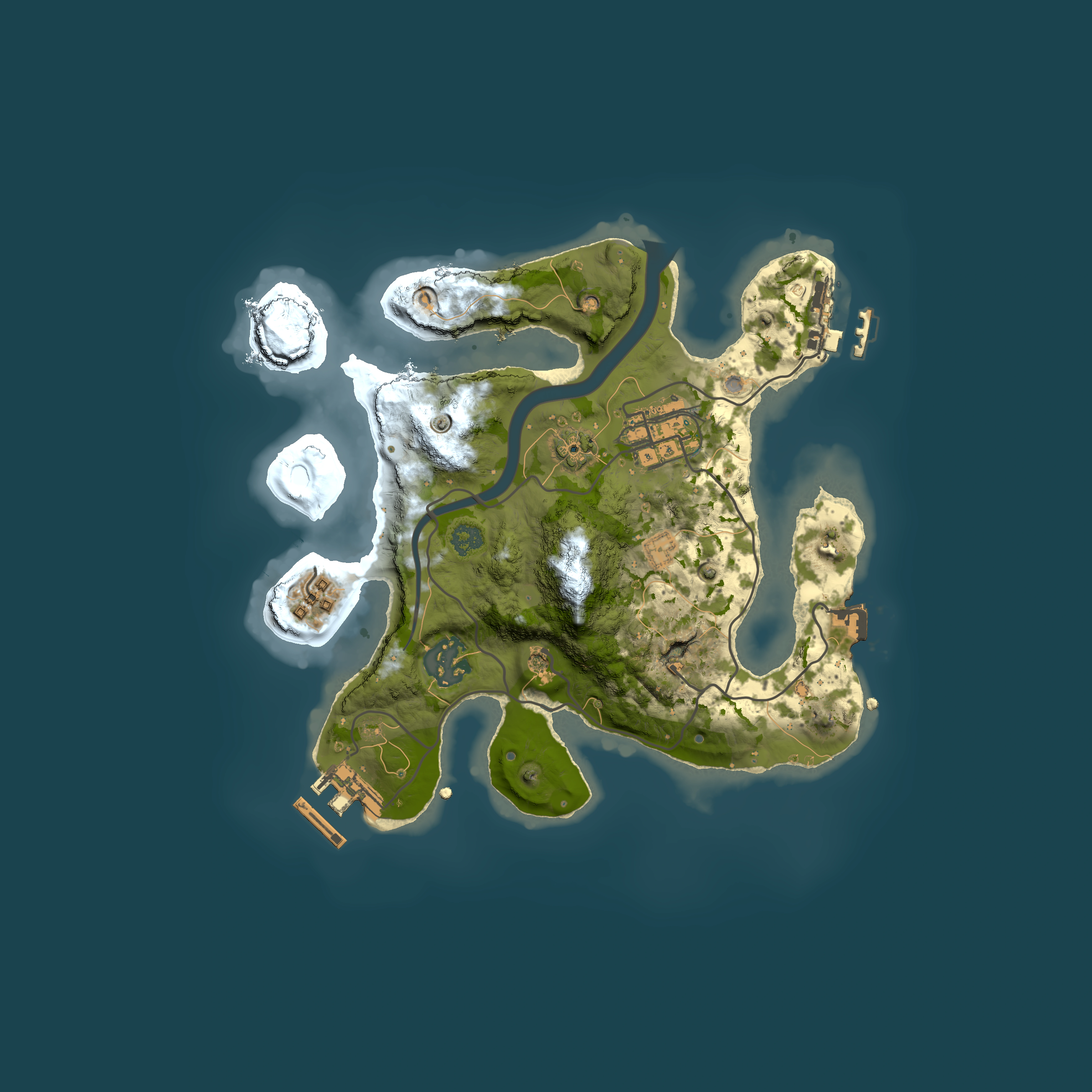 Full top-down render of Rust map seed 172551419, 2500x2500m