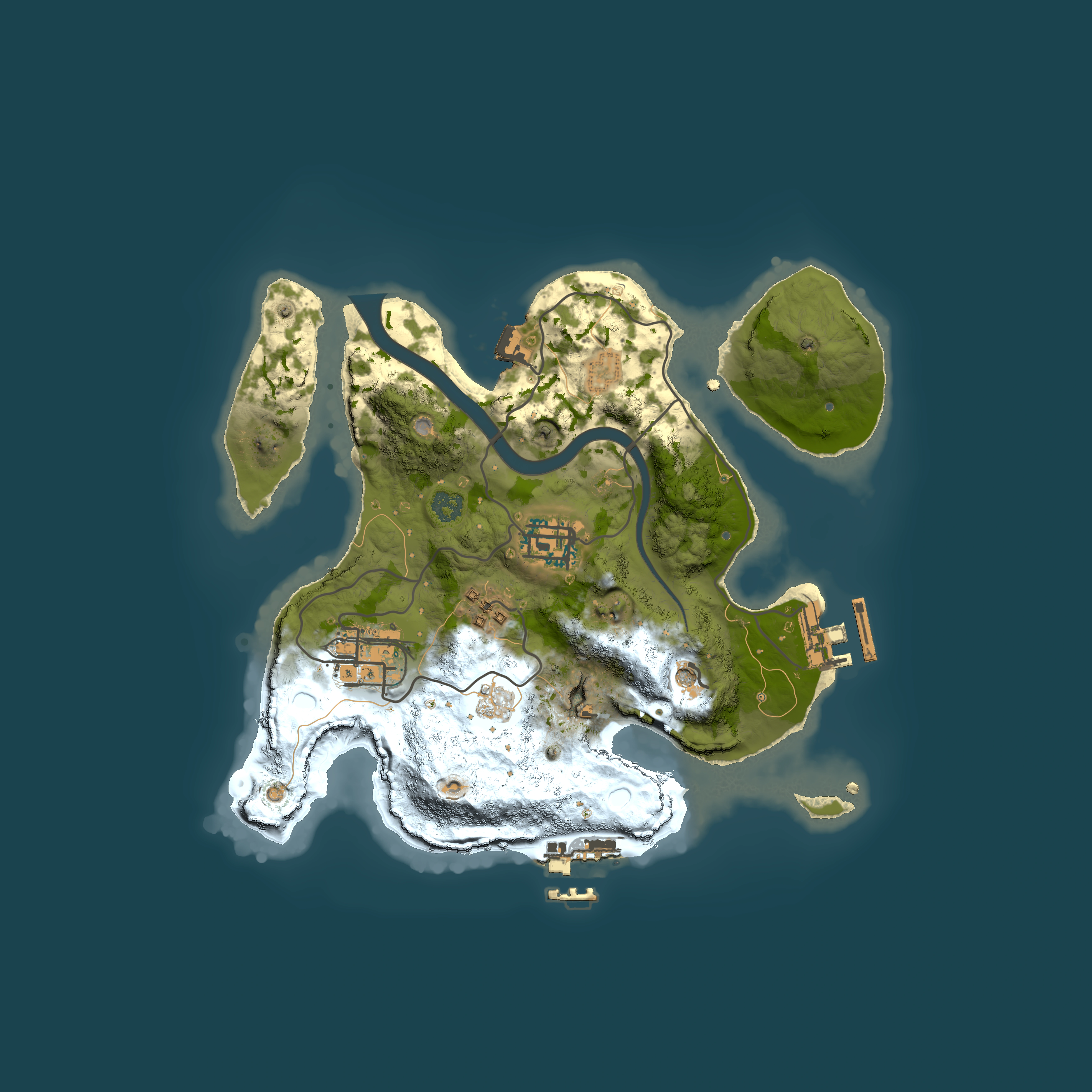Full top-down render of Rust map seed 1875220496, 2500x2500m
