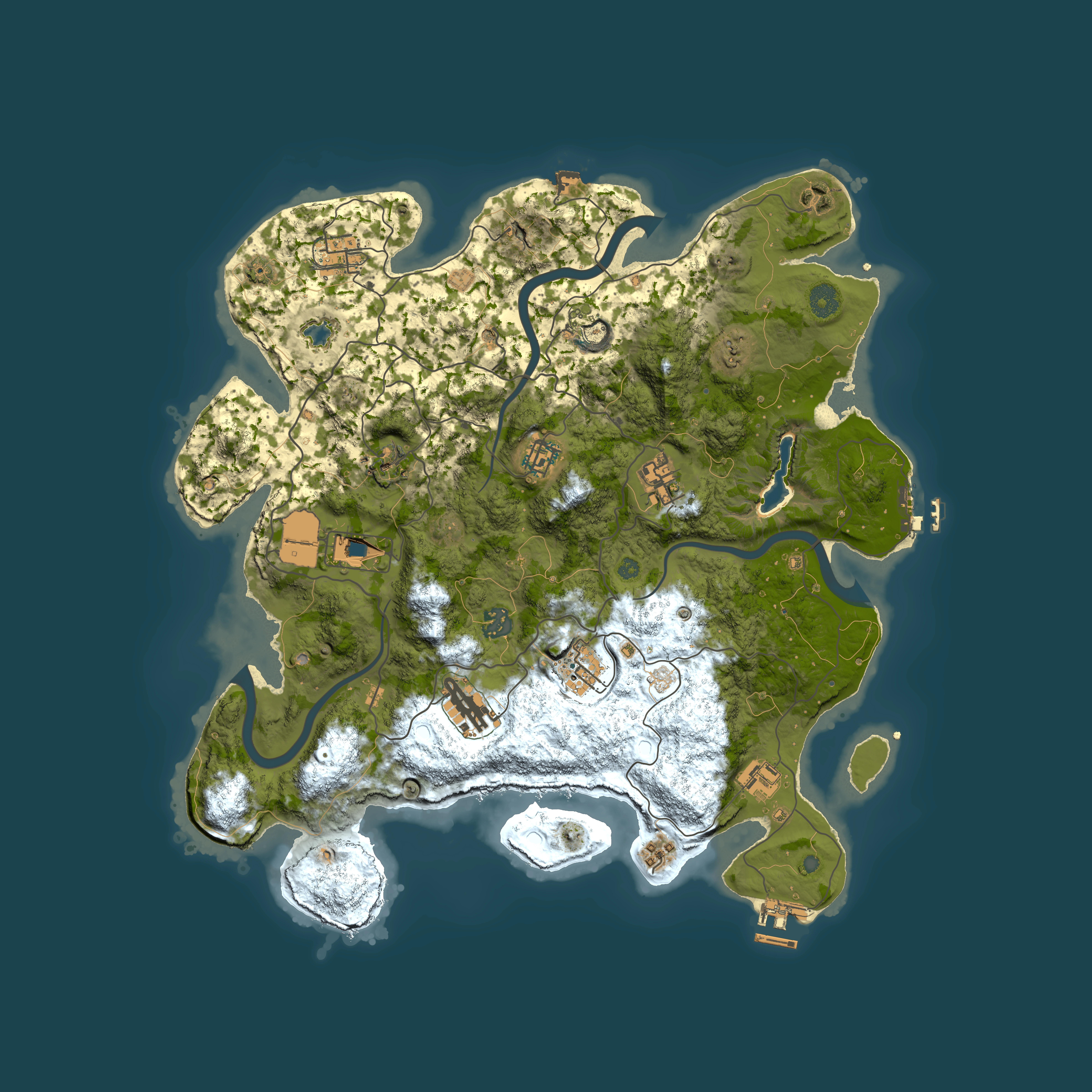 Full top-down render of Rust map seed 1584304934, 4000x4000m