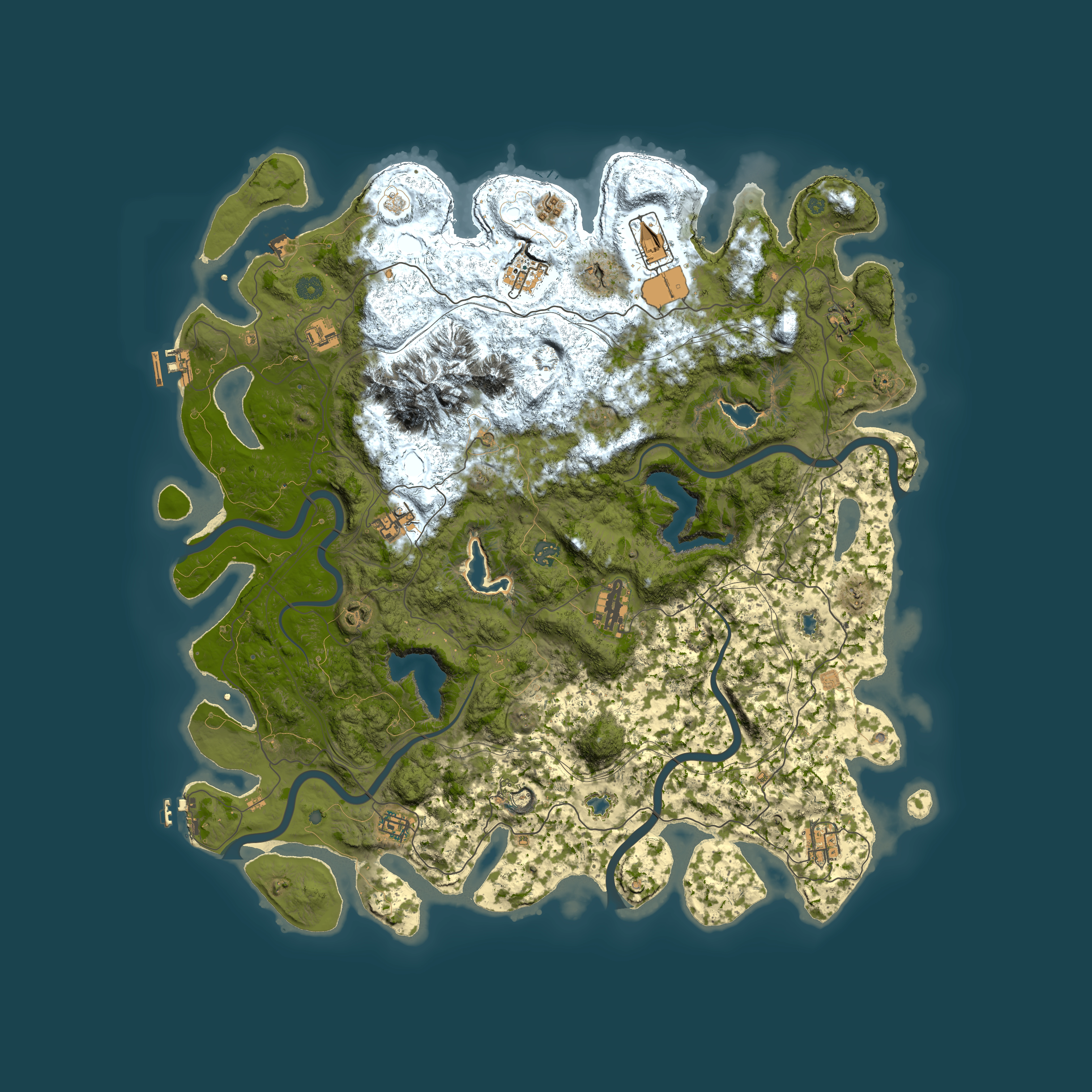 Full top-down render of Rust map seed 388315753, 5000x5000m