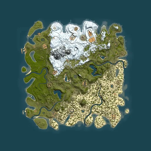 Rust map seed 388315753, 5000x5000m top-down preview