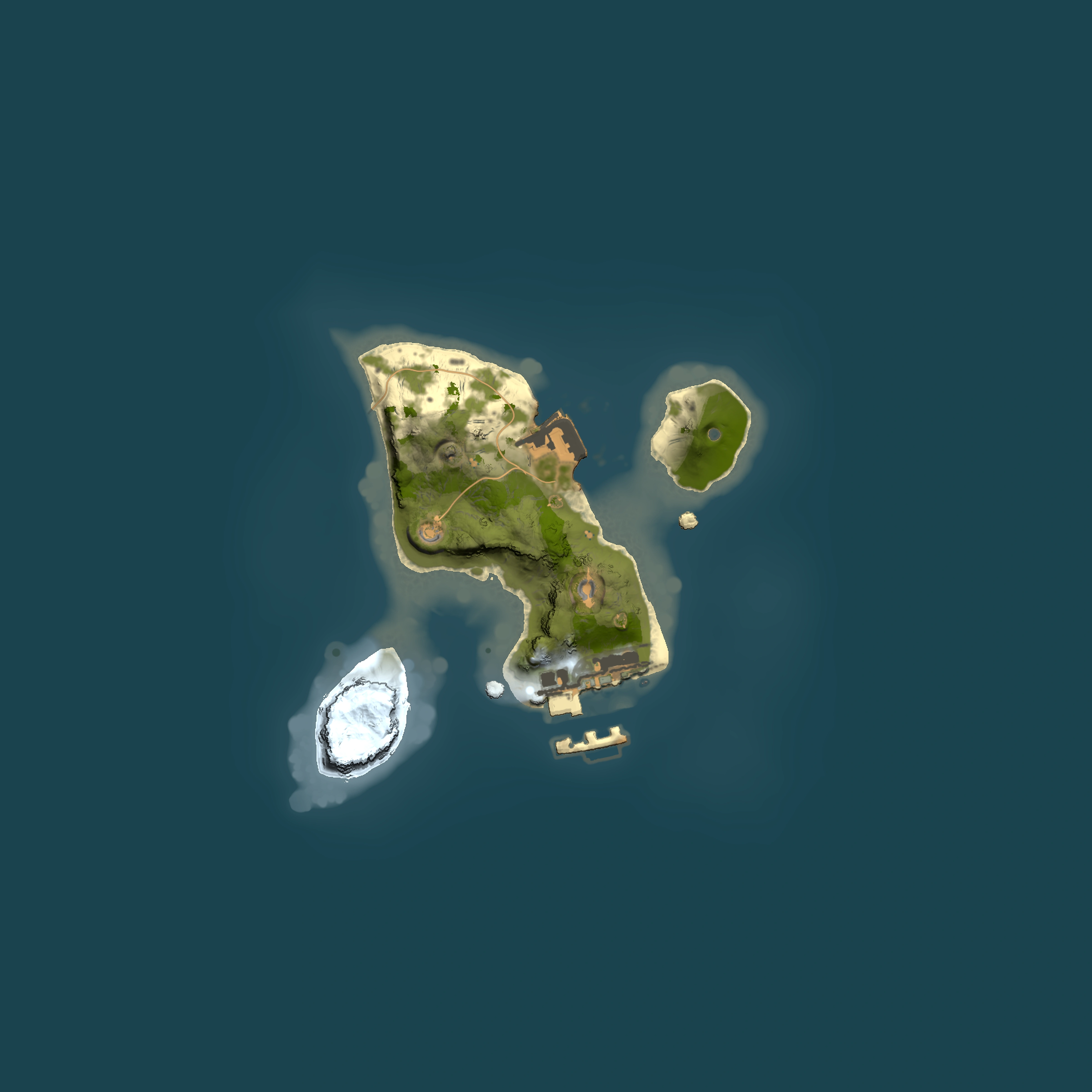 Full top-down render of Rust map seed 40364927, 1500x1500m