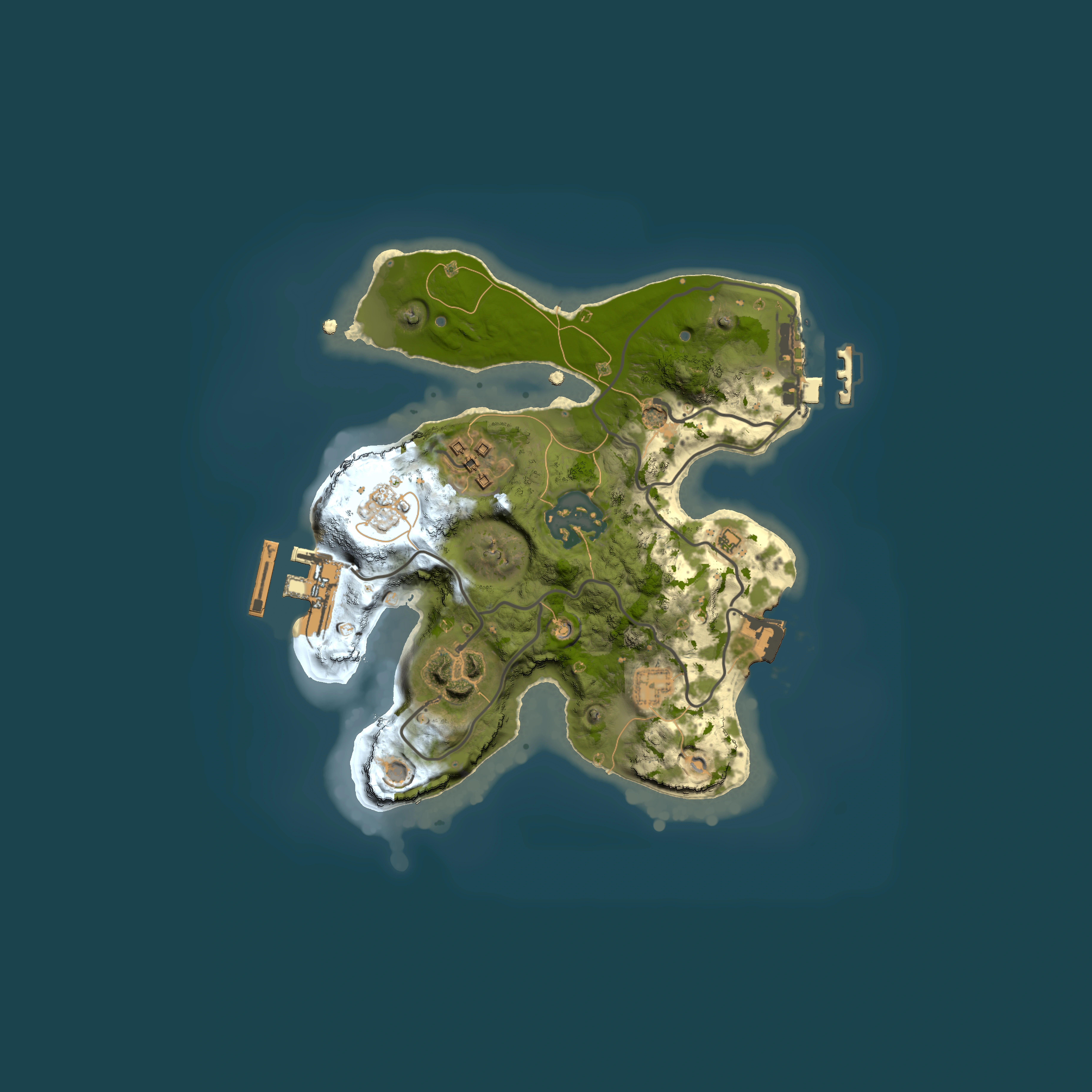 Full top-down render of Rust map seed 1261700919, 2000x2000m