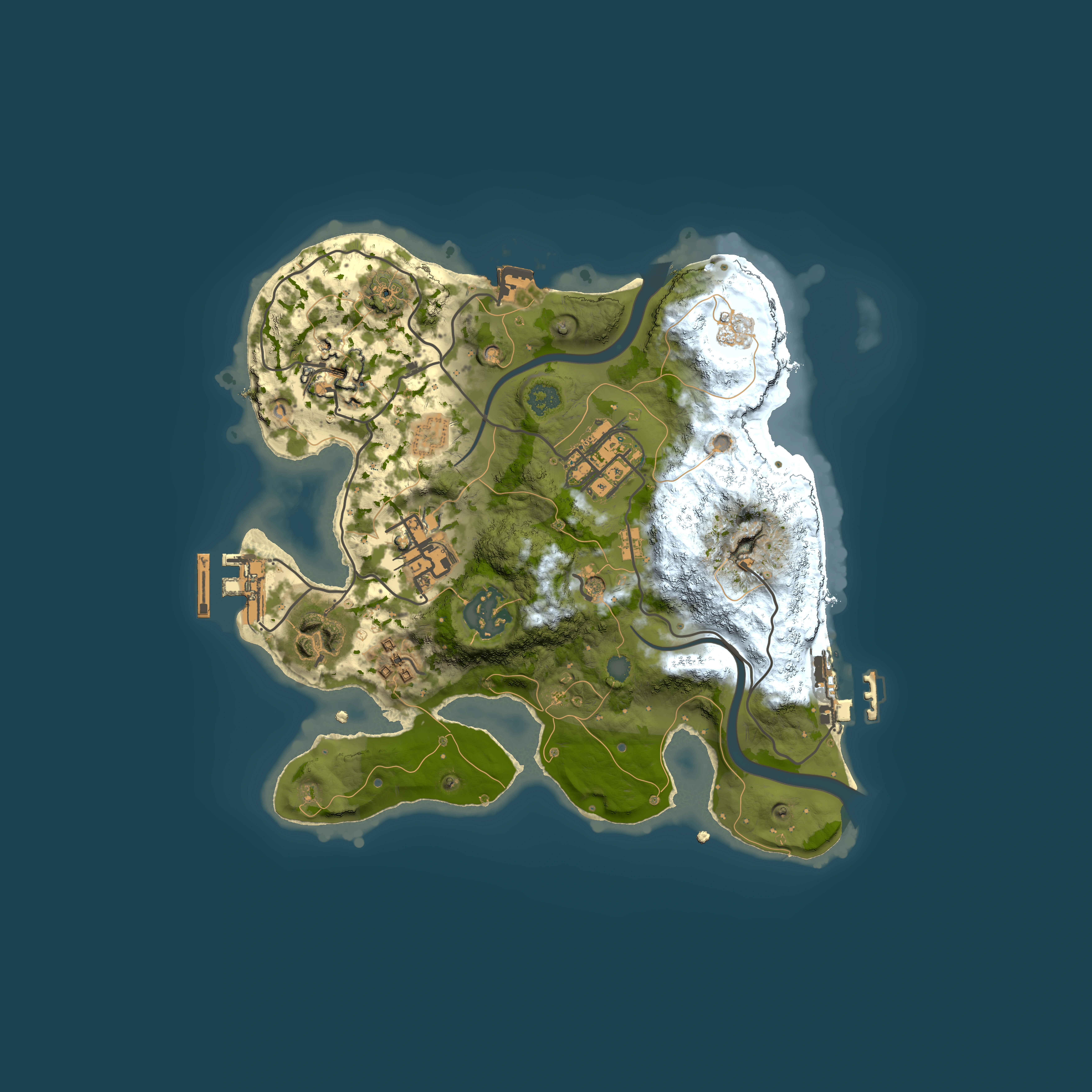 Full top-down render of Rust map seed 971210509, 2500x2500m