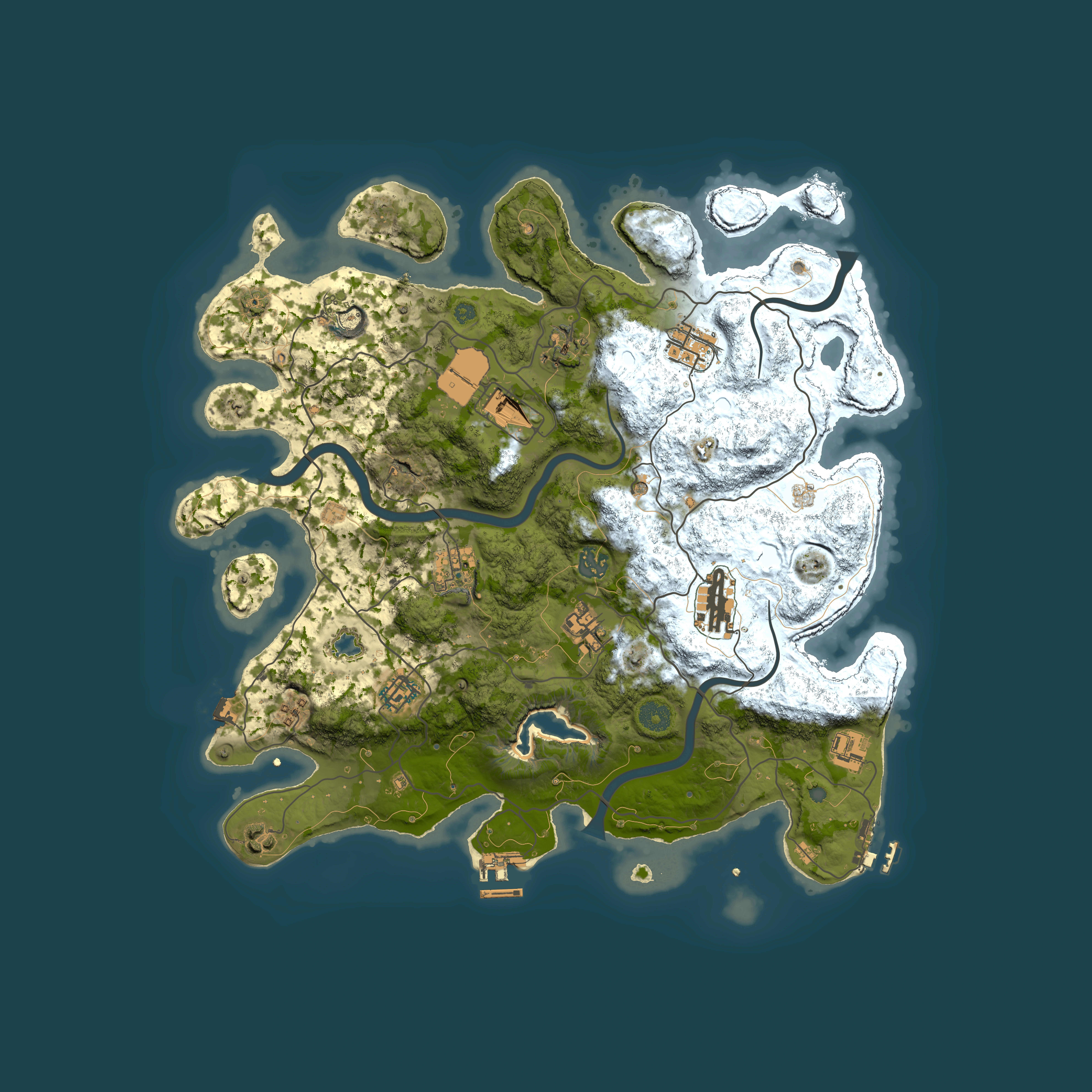 Full top-down render of Rust map seed 566631352, 4000x4000m