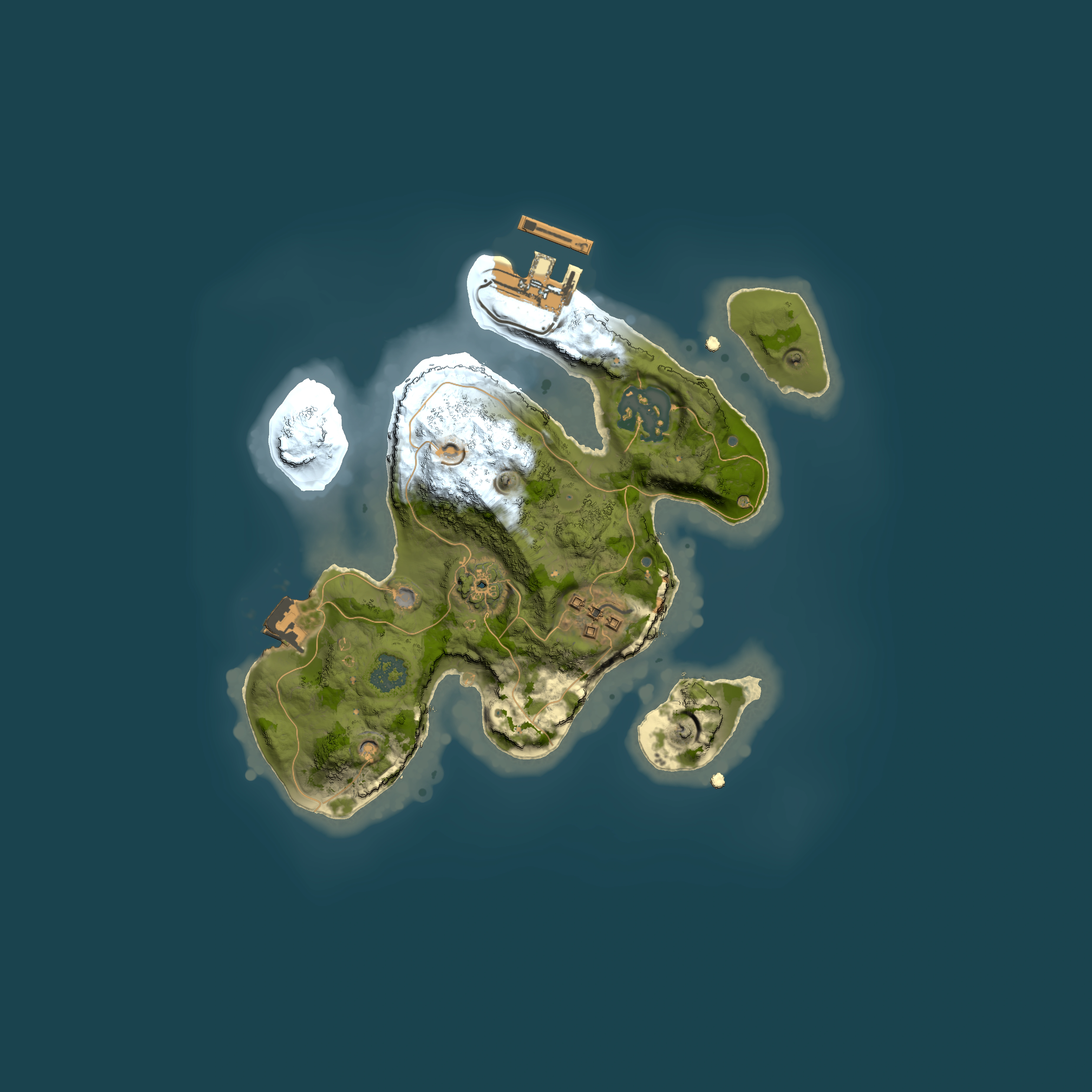 Full top-down render of Rust map seed 446855042, 2000x2000m
