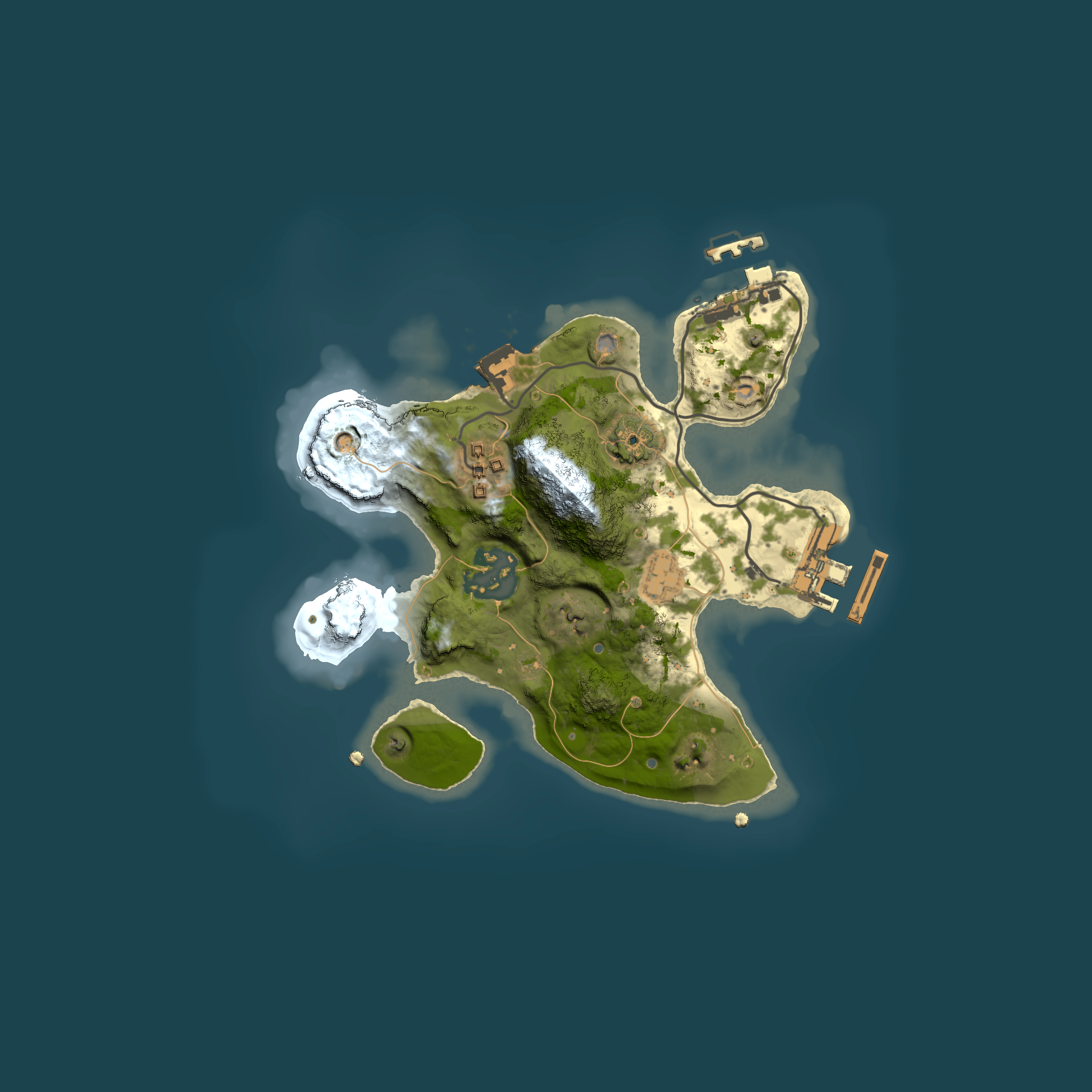 Full top-down render of Rust map seed 543176733, 2000x2000m
