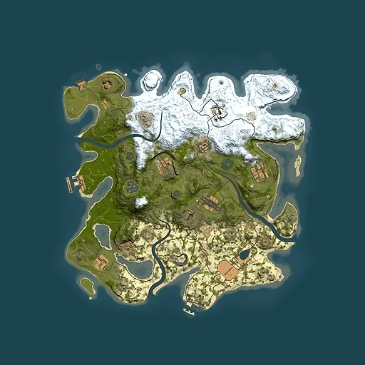 Rust map seed 30318978, 3500x3500m top-down preview