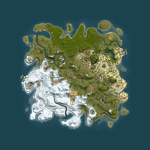 Rust map seed 1383514448, 4500x4500m top-down preview