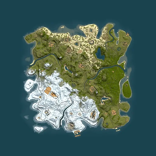 Rust map seed 1190640768, 4500x4500m top-down preview