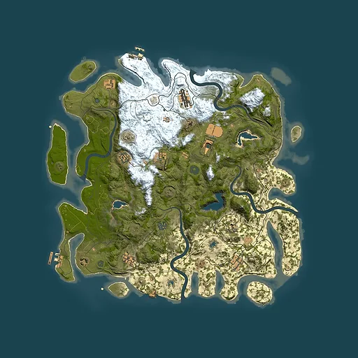 Rust map seed 86851742, 4500x4500m top-down preview