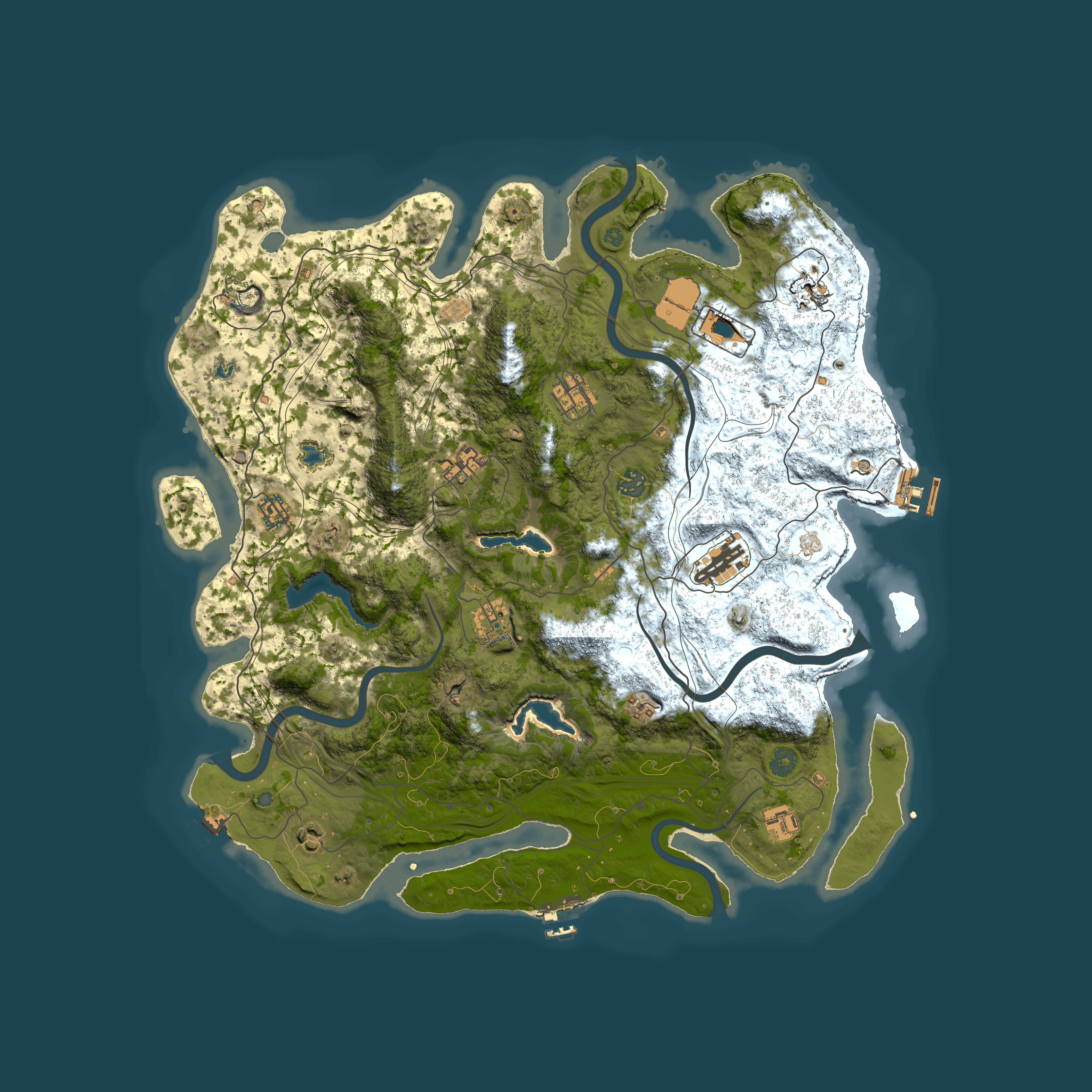 Full top-down render of Rust map seed 556134107, 4500x4500m