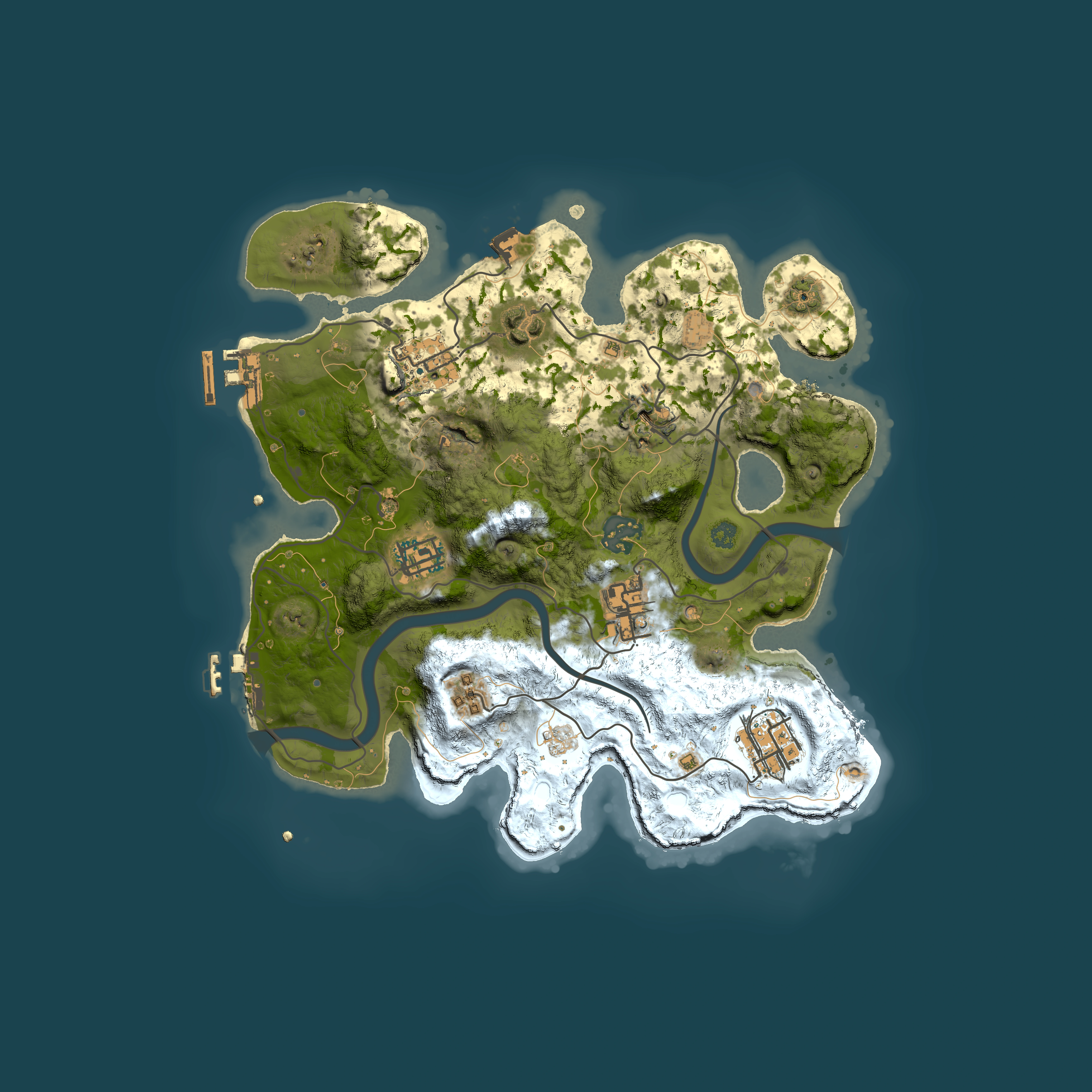 Full top-down render of Rust map seed 271199863, 3000x3000m