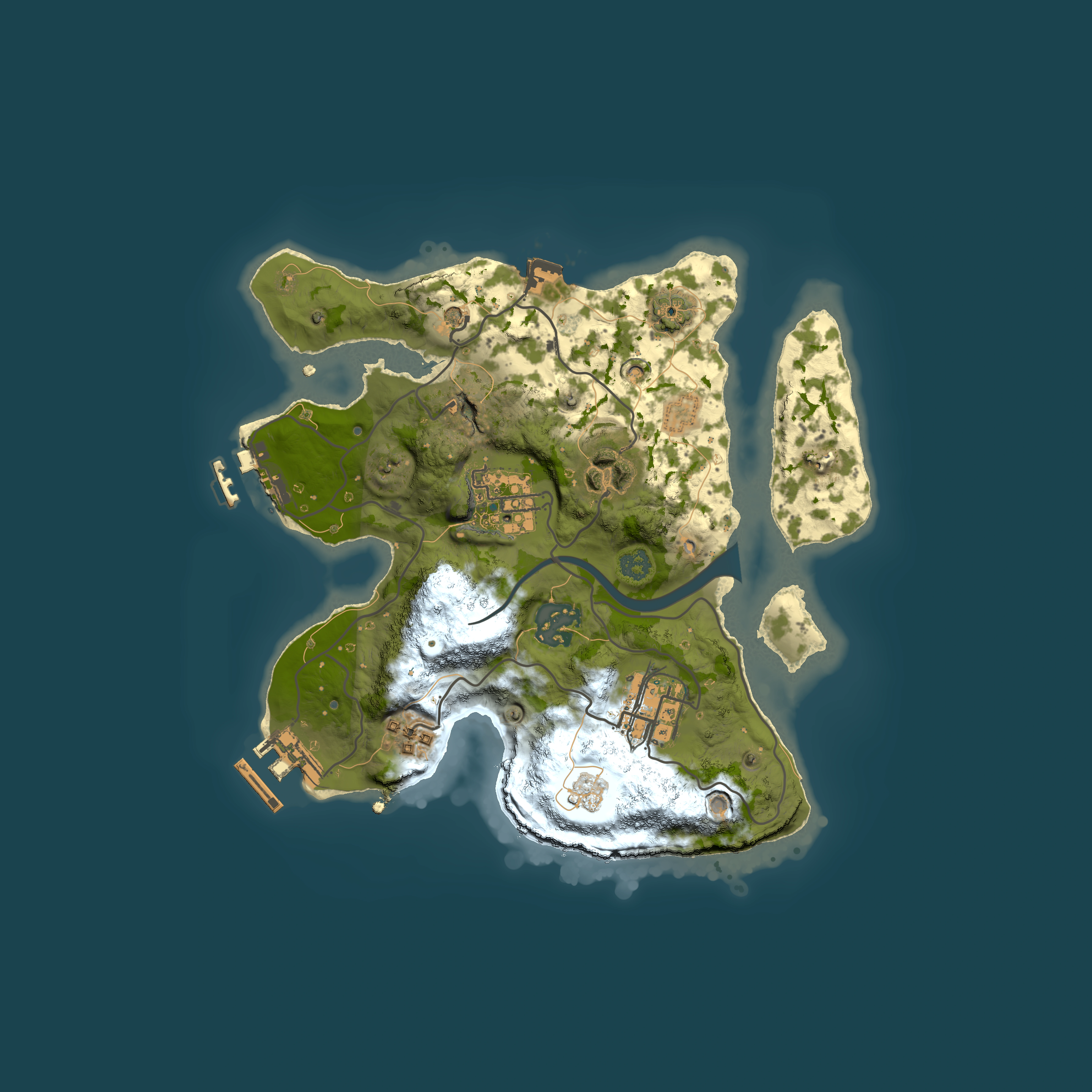Full top-down render of Rust map seed 20541667, 2500x2500m