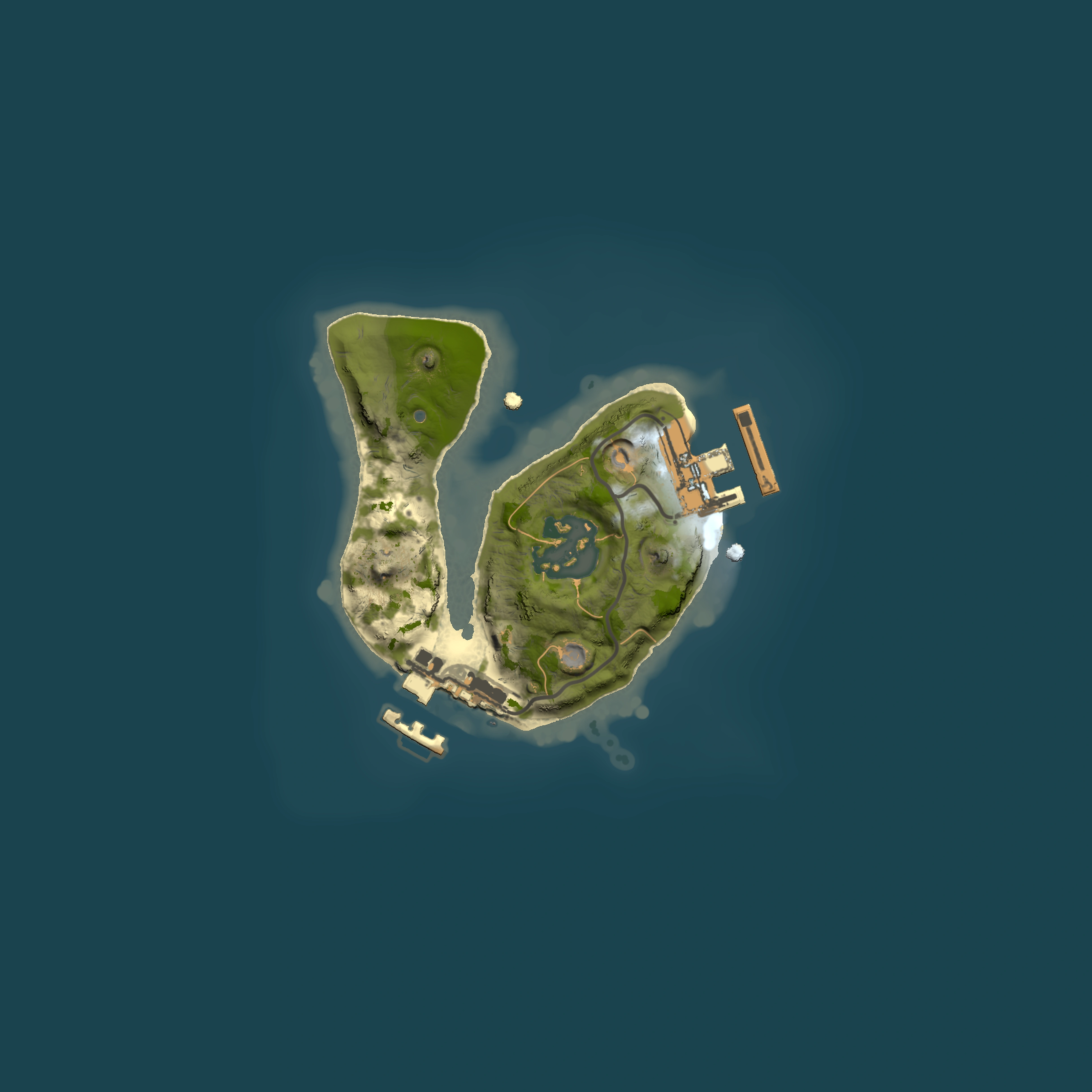 Full top-down render of Rust map seed 1393209505, 1500x1500m