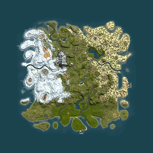 Rust map seed 2038281307, 5000x5000m top-down preview