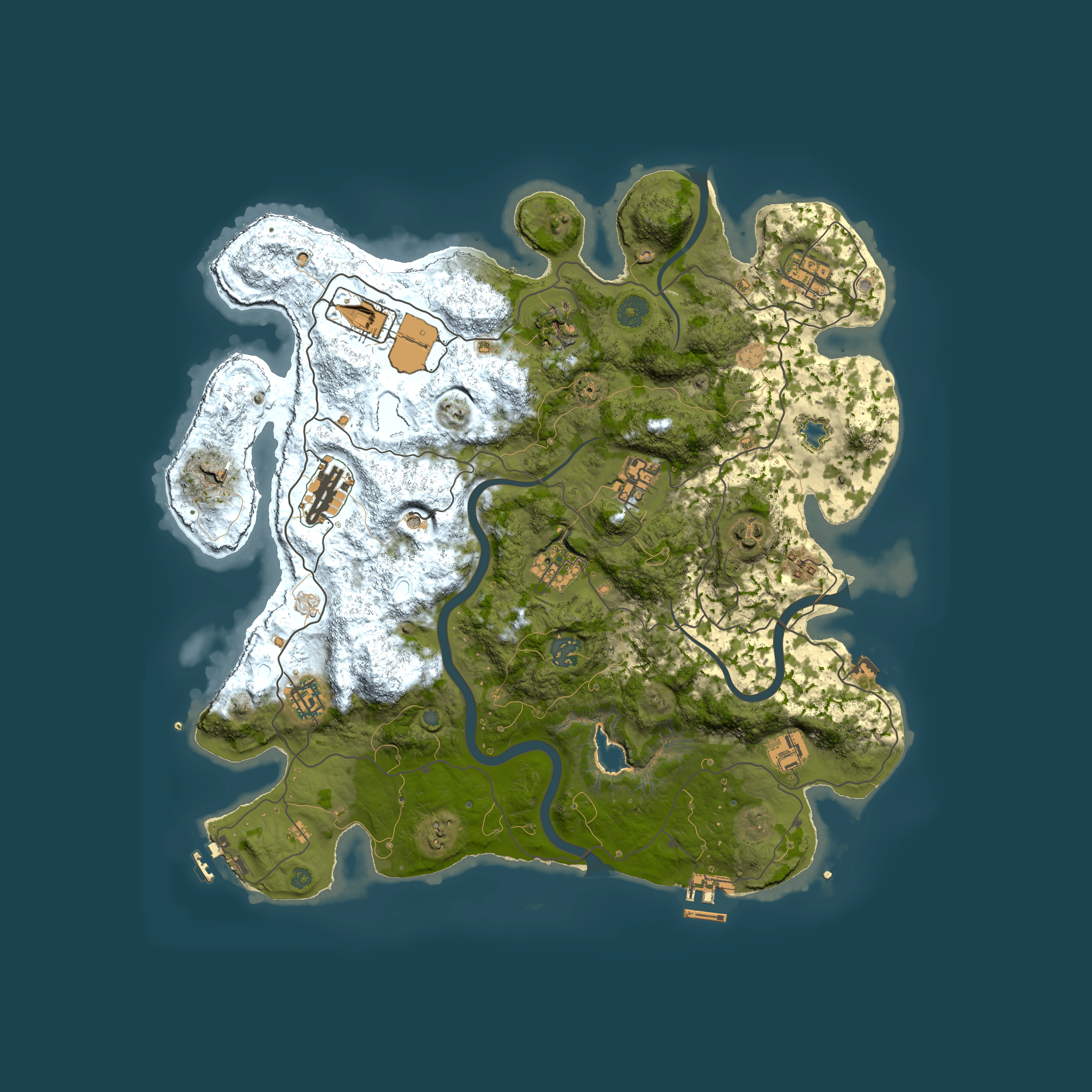 Full top-down render of Rust map seed 476162107, 4000x4000m