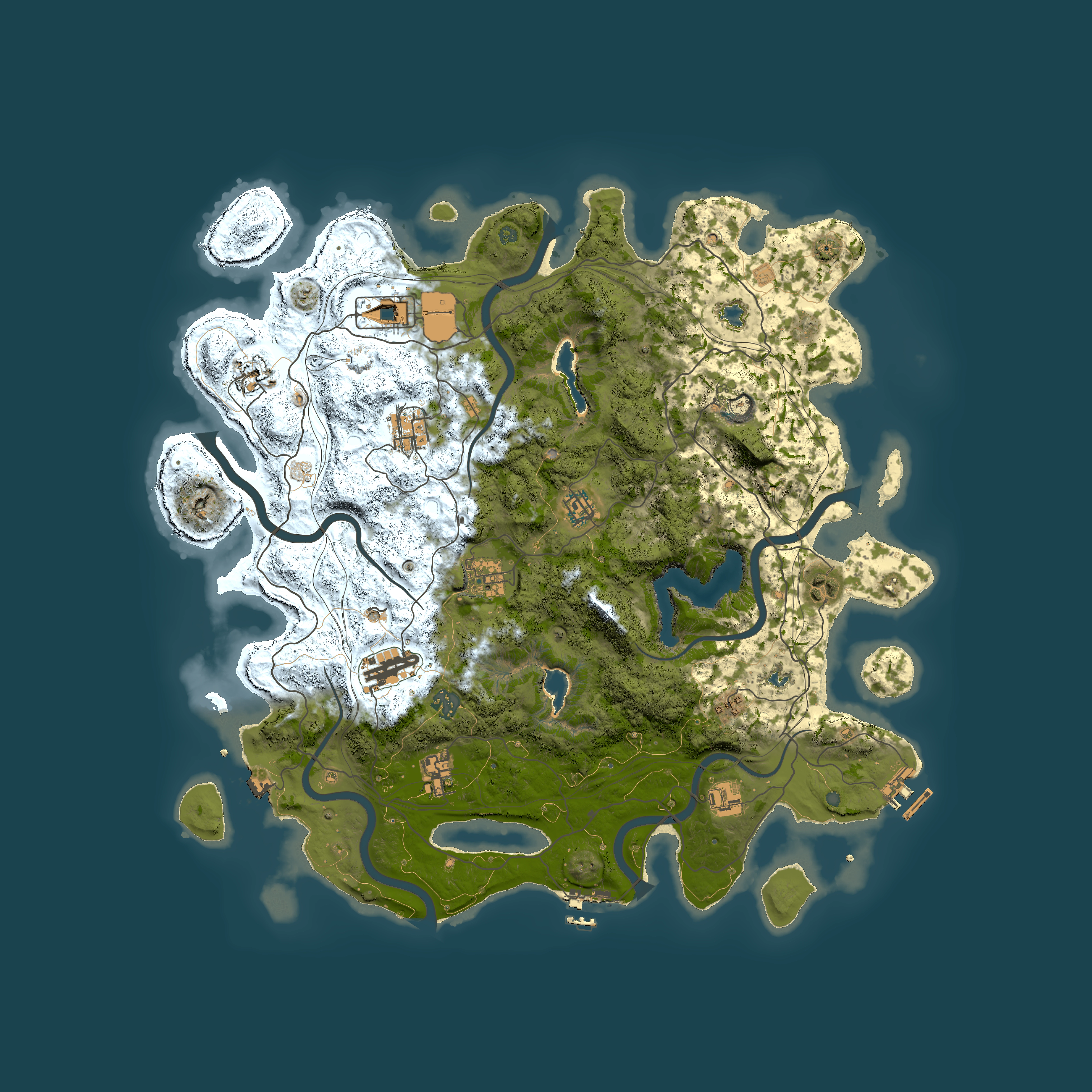 Full top-down render of Rust map seed 1345832749, 4500x4500m