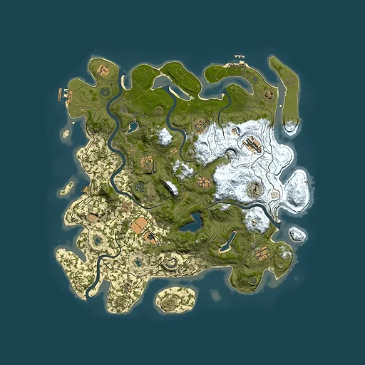Rust map seed 1626138602, 4500x4500m top-down preview
