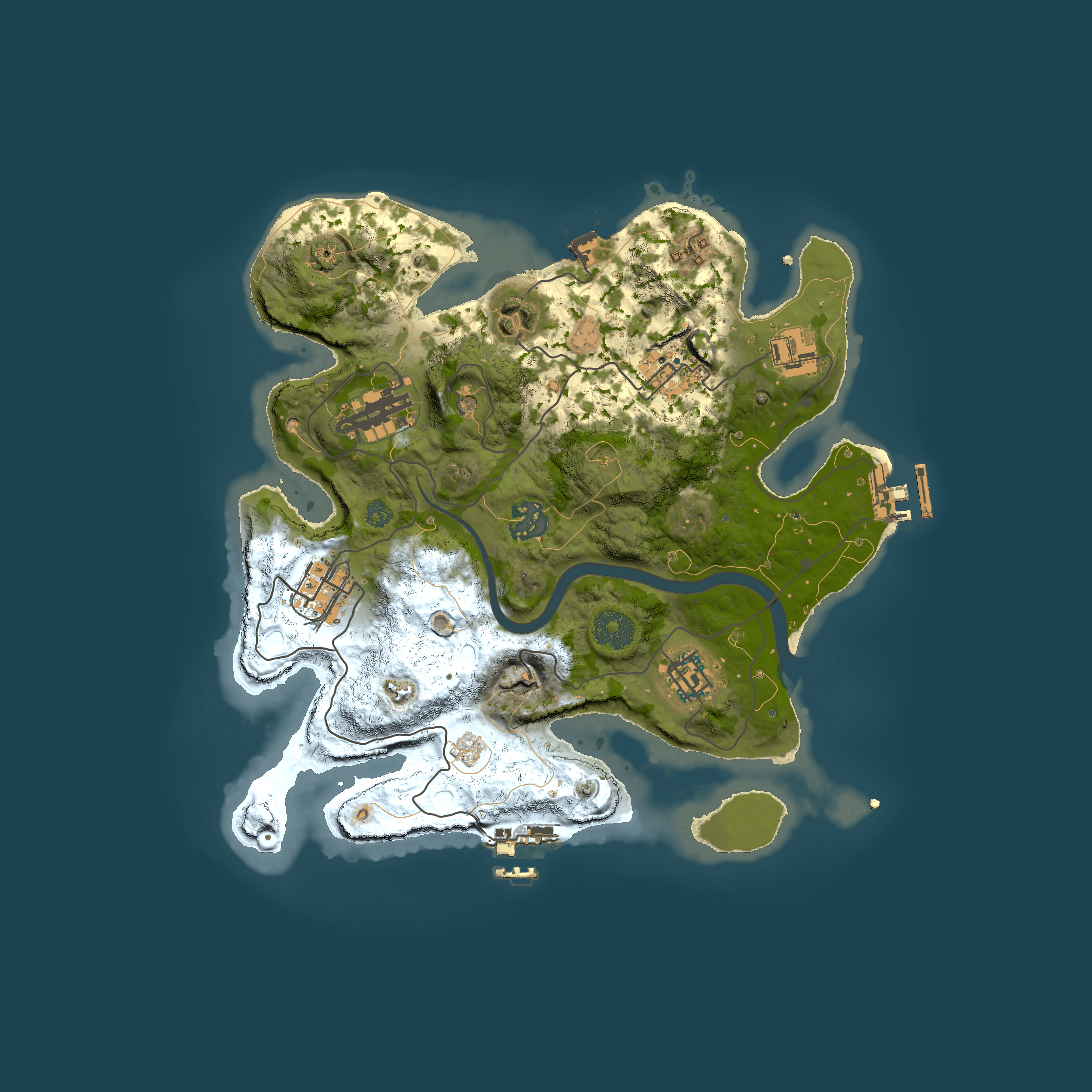 Full top-down render of Rust map seed 693928276, 3000x3000m