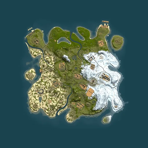 Rust map seed 13119434, 3500x3500m top-down preview