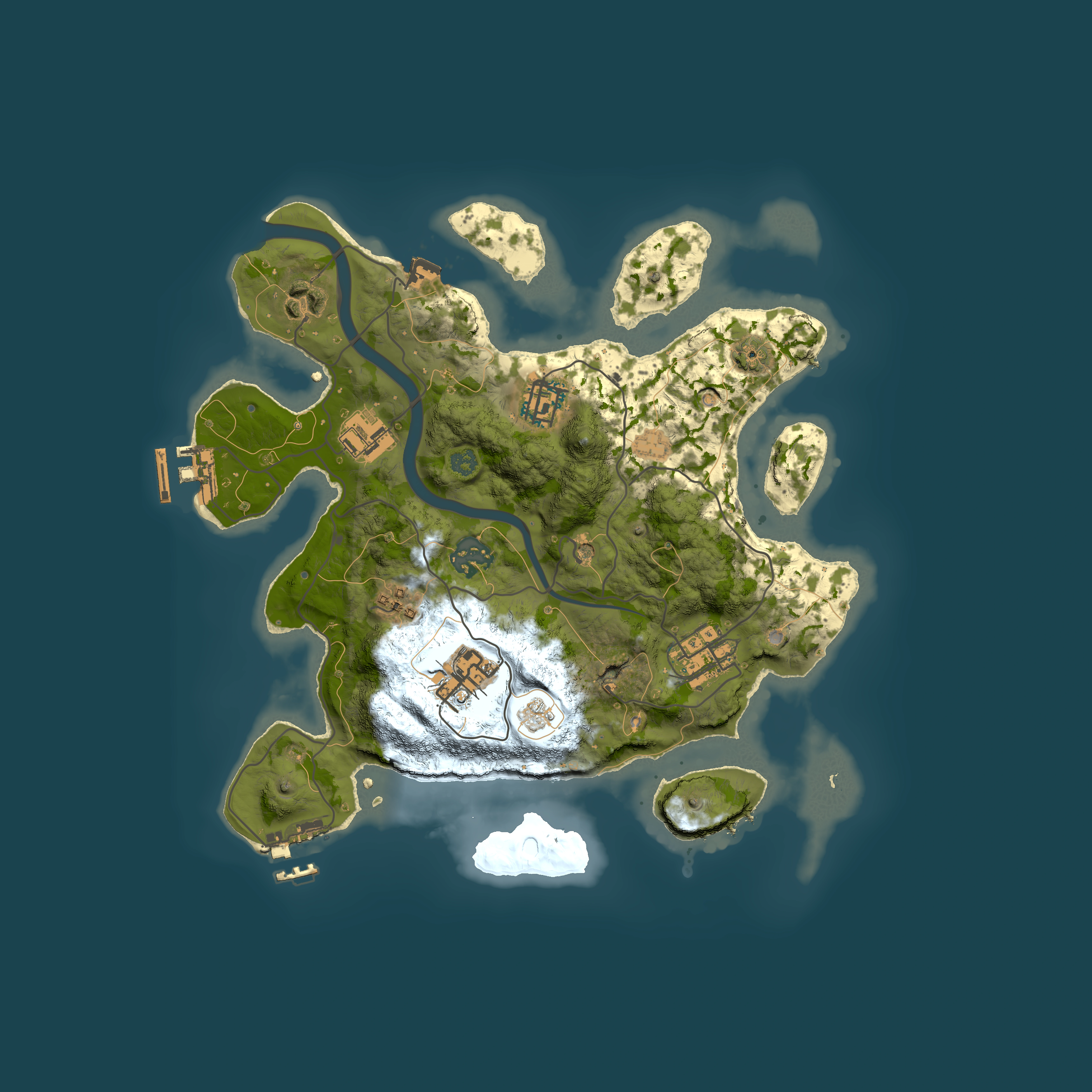 Full top-down render of Rust map seed 1846989506, 3000x3000m