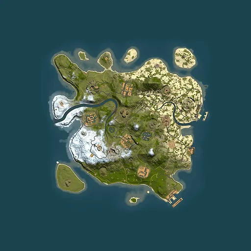 Rust map seed 310035638, 3000x3000m top-down preview