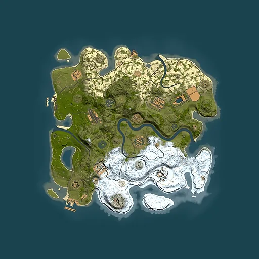 Rust map seed 1147925030, 3500x3500m top-down preview