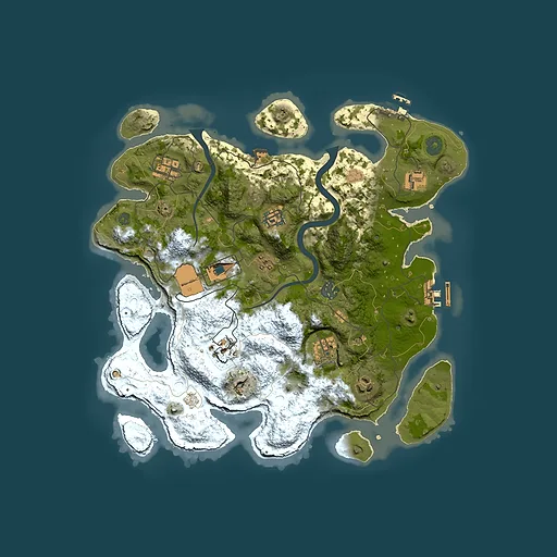 Rust map seed 1381230581, 3500x3500m top-down preview