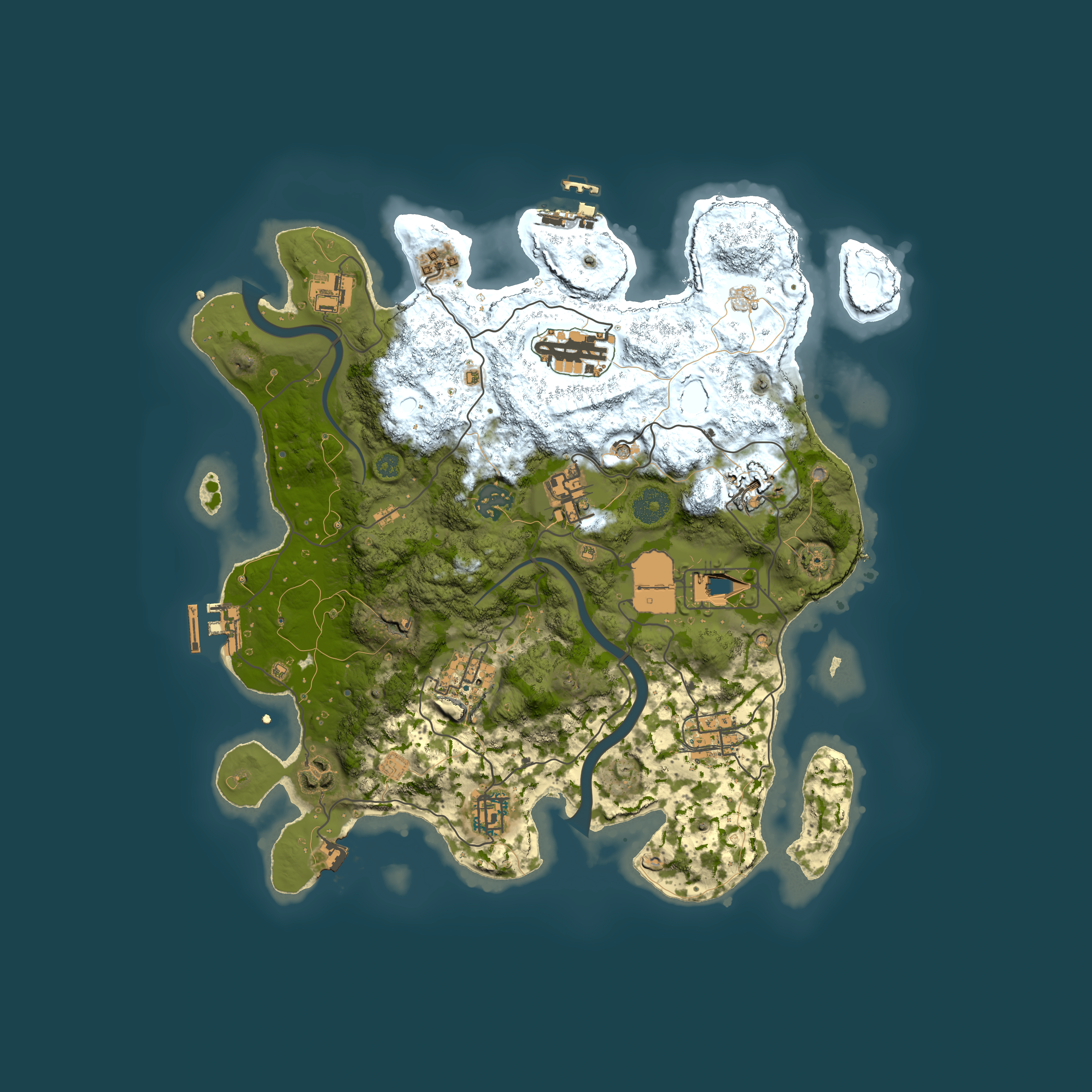 Full top-down render of Rust map seed 1093998960, 3500x3500m