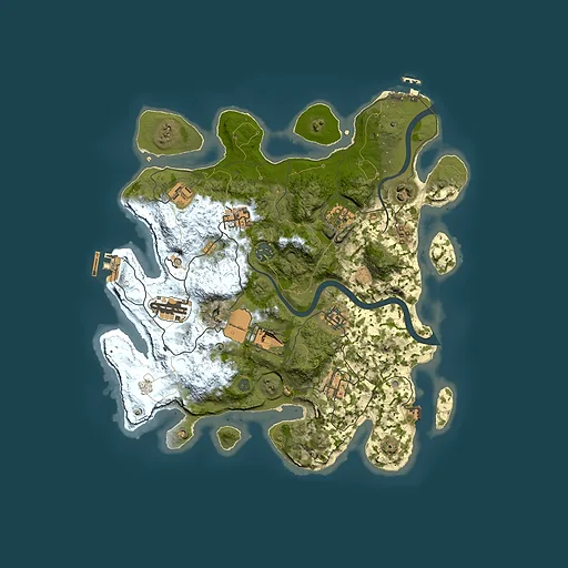 Rust map seed 2036688895, 3500x3500m top-down preview