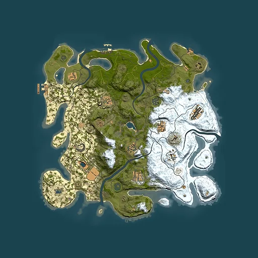 Rust map seed 764734651, 4000x4000m top-down preview