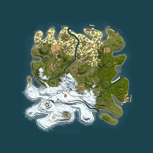 Rust map seed 1363941069, 3500x3500m top-down preview