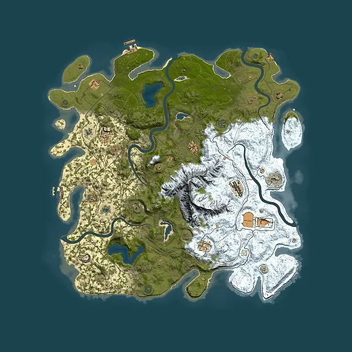 Rust map seed 1280953055, 5000x5000m top-down preview