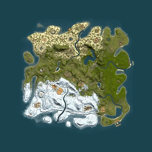 Rust map seed 442809748, 4500x4500m top-down preview