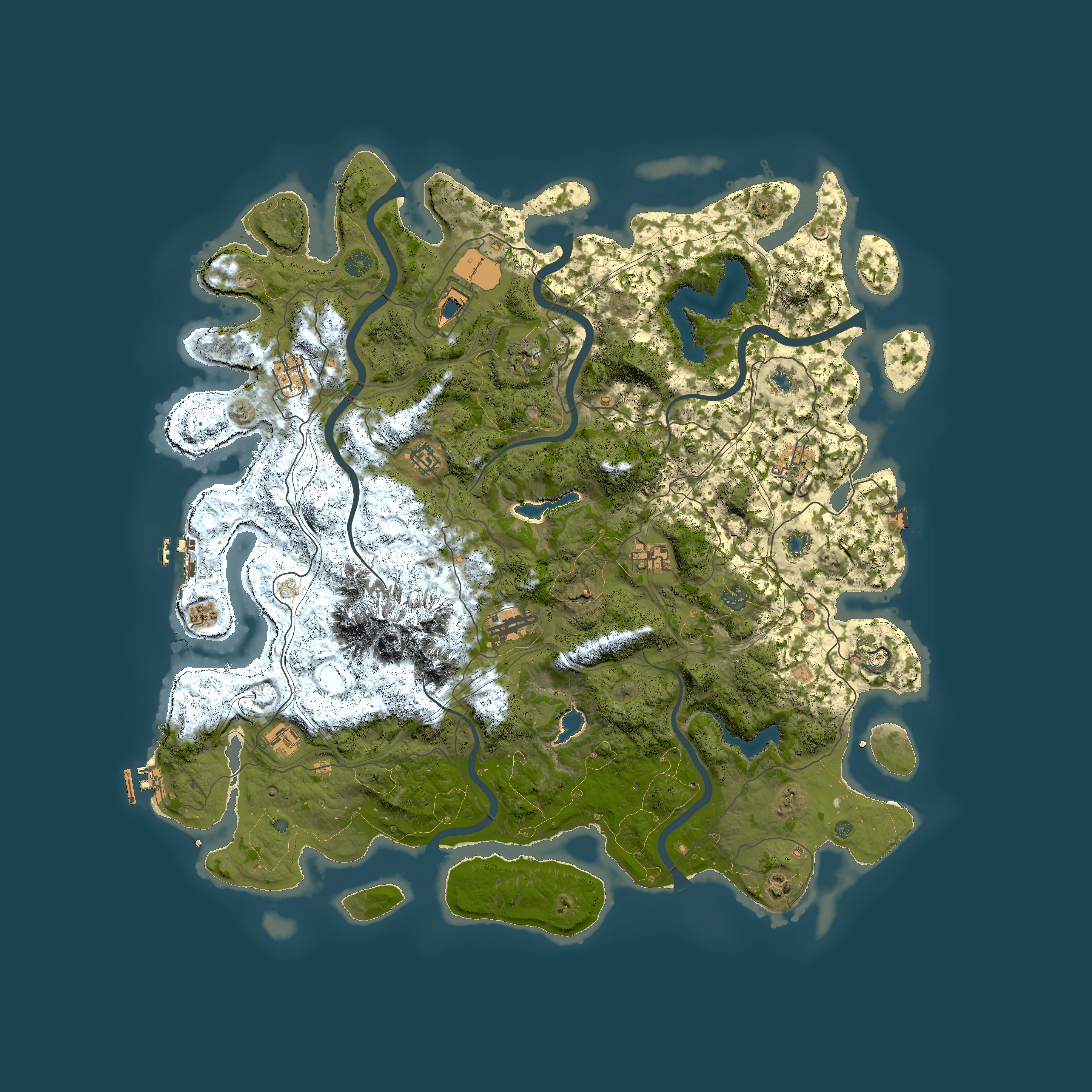Full top-down render of Rust map seed 309700473, 5000x5000m